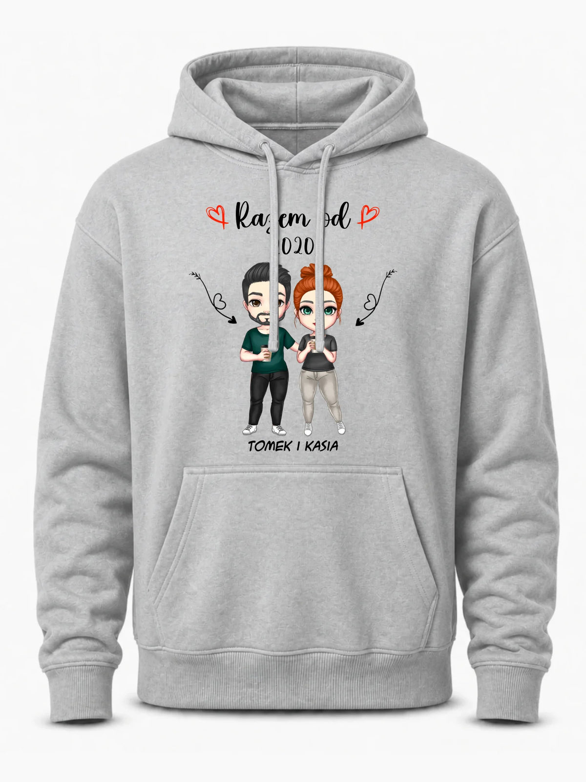 Bluza męska z kapturem - Para razem od - personalizowana W01