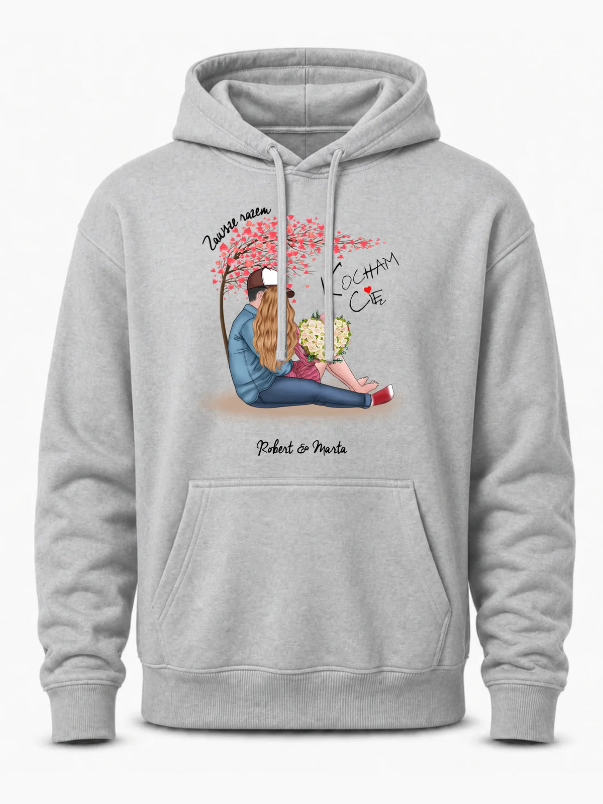 Bluza męska z kapturem dla par - prezent dla chłopaka narzeczonego męża - Zawsze razem - personalizowana W04