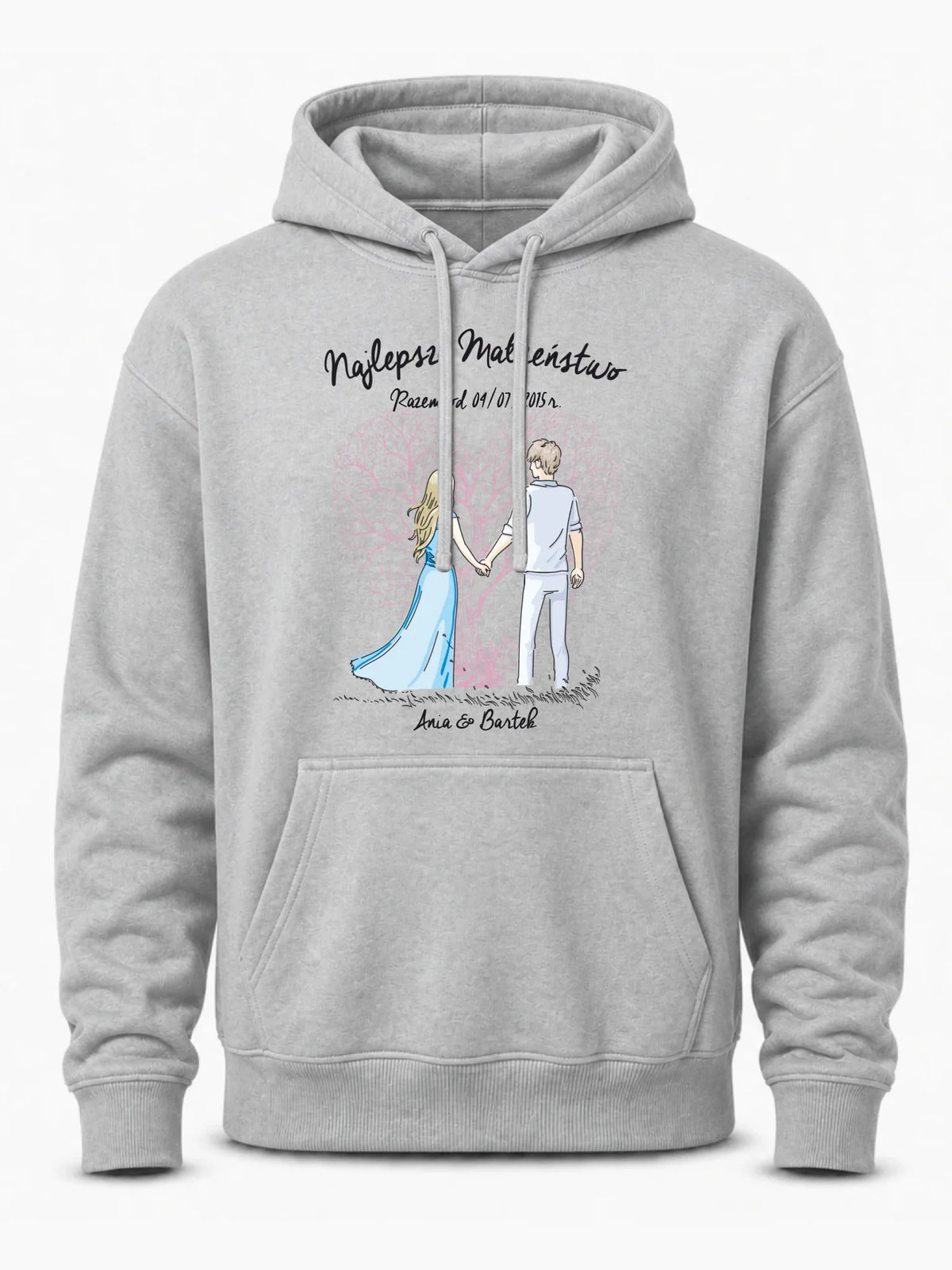 Bluza męska z kapturem dla męża - Najlepsze małżeństwo - personalizowana W03
