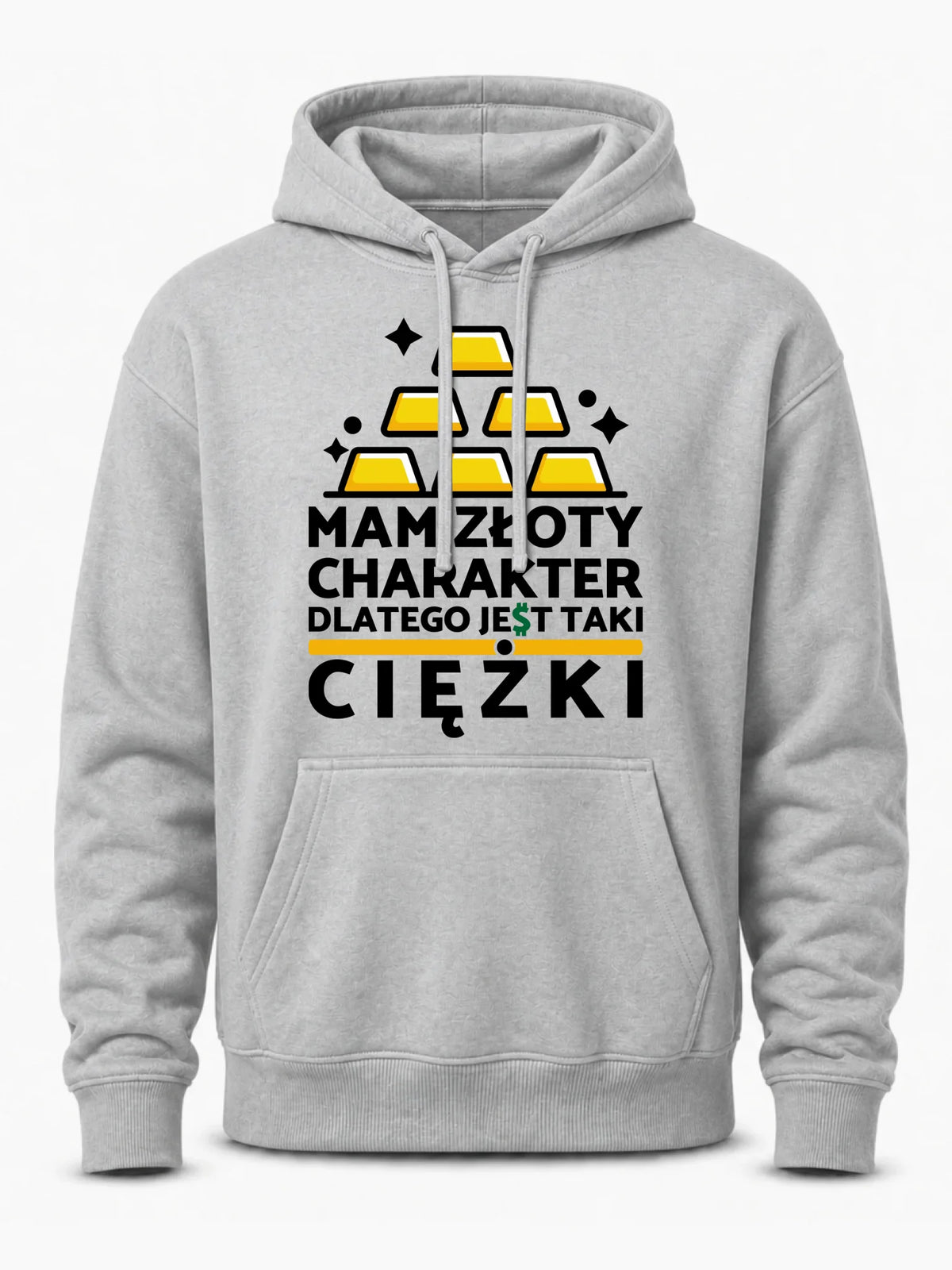 Bluza męska z kapturem - prezent dla chłopaka - Złoty charakter DCH16
