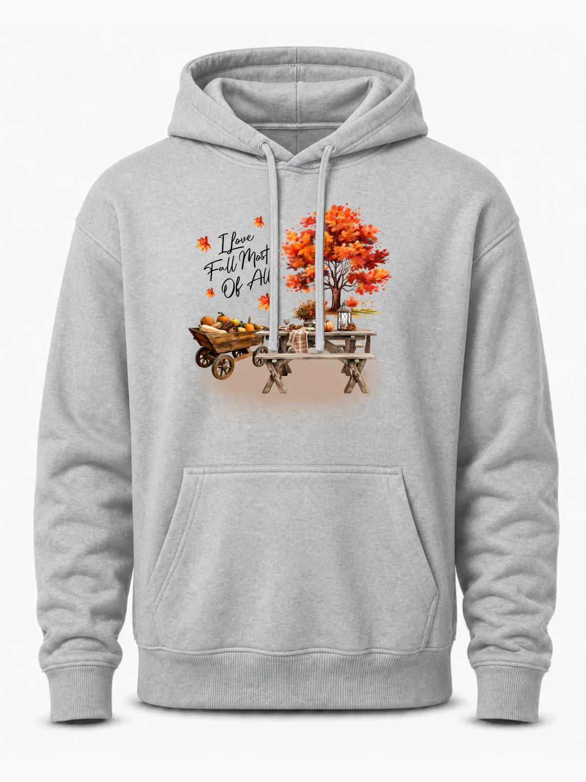Bluza męska z kapturem jesienna – Jesienny piknik z dyniami JS04
