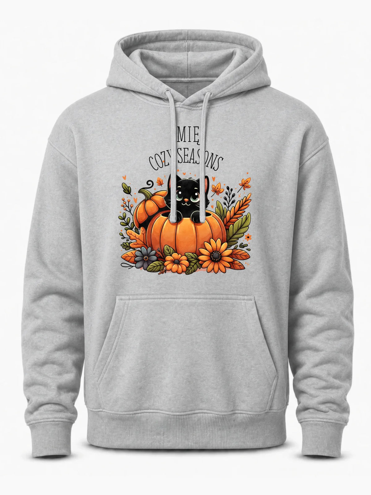 Bluza męska z kapturem jesienna - Cozy Seasons - personalizowana JS01