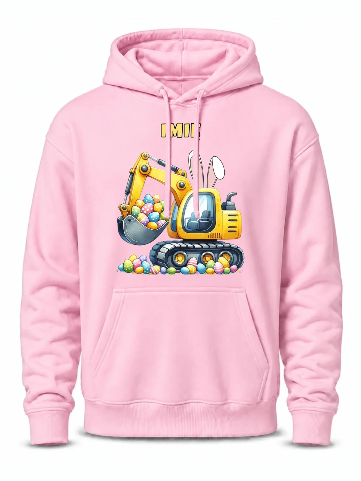 Bluza męska z kapturem na Wielkanoc - Koparka z pisankami - personalizowana WN17