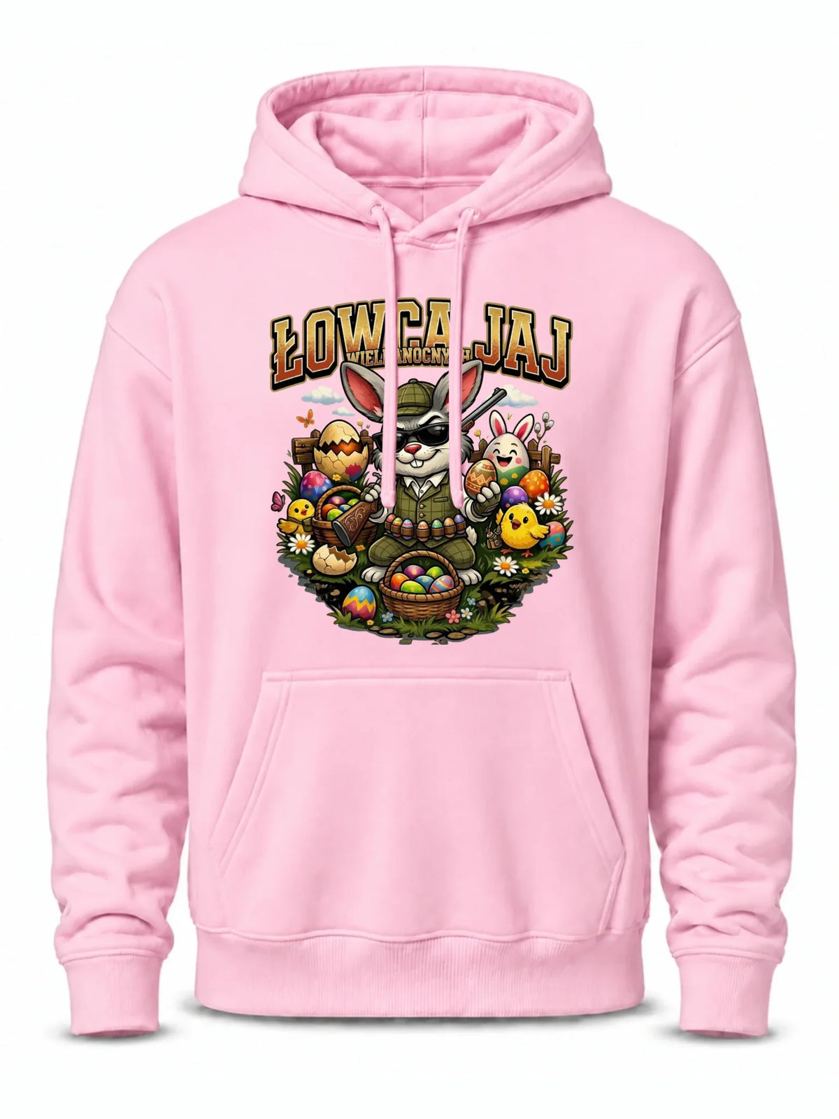 Bluza męska z kapturem wielkanocna - Zając Łowca Jaj WN12