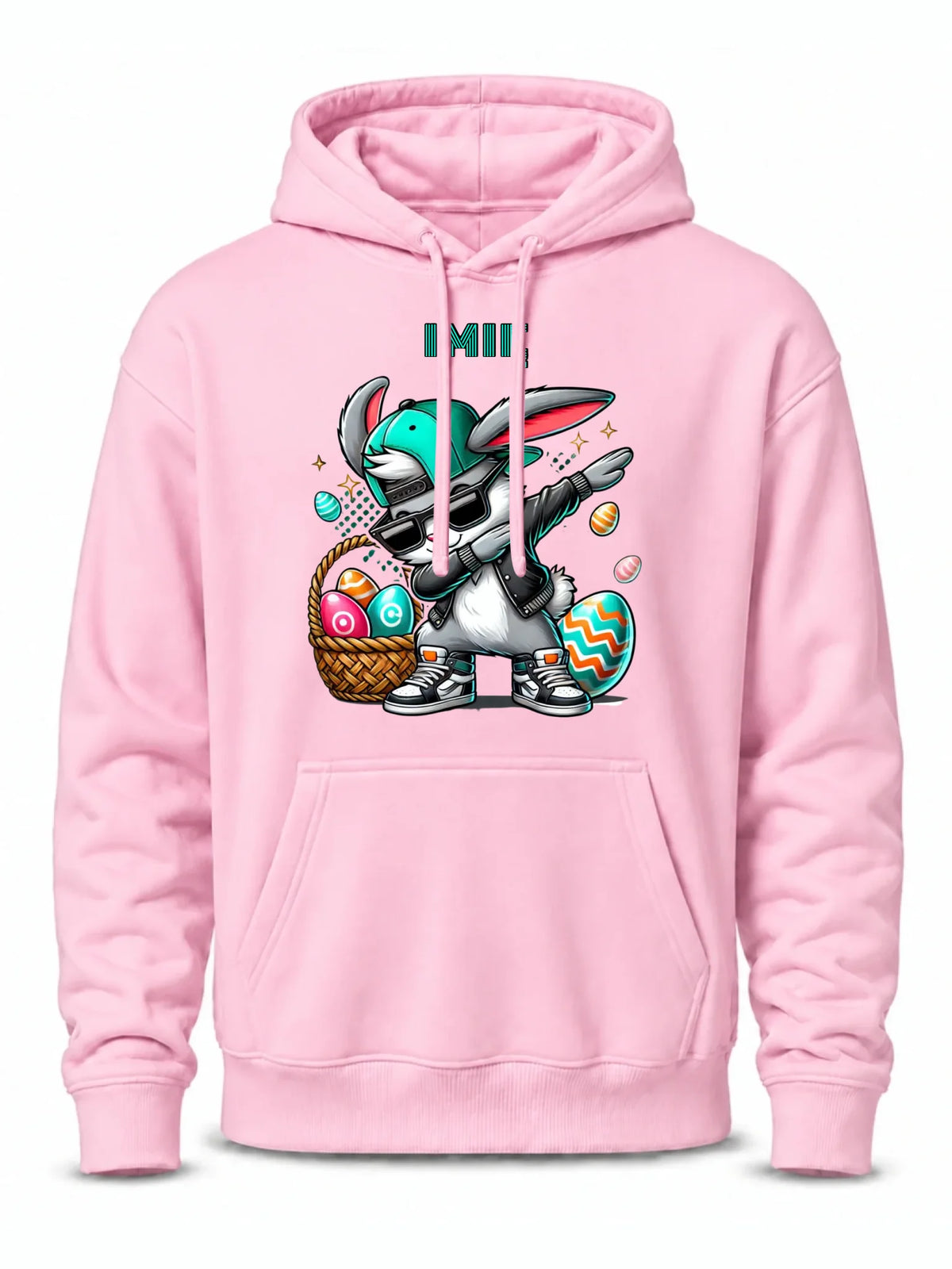 Bluza męska z kapturem wielkanocna - Zajączek Dab dance - personalizowana WN09