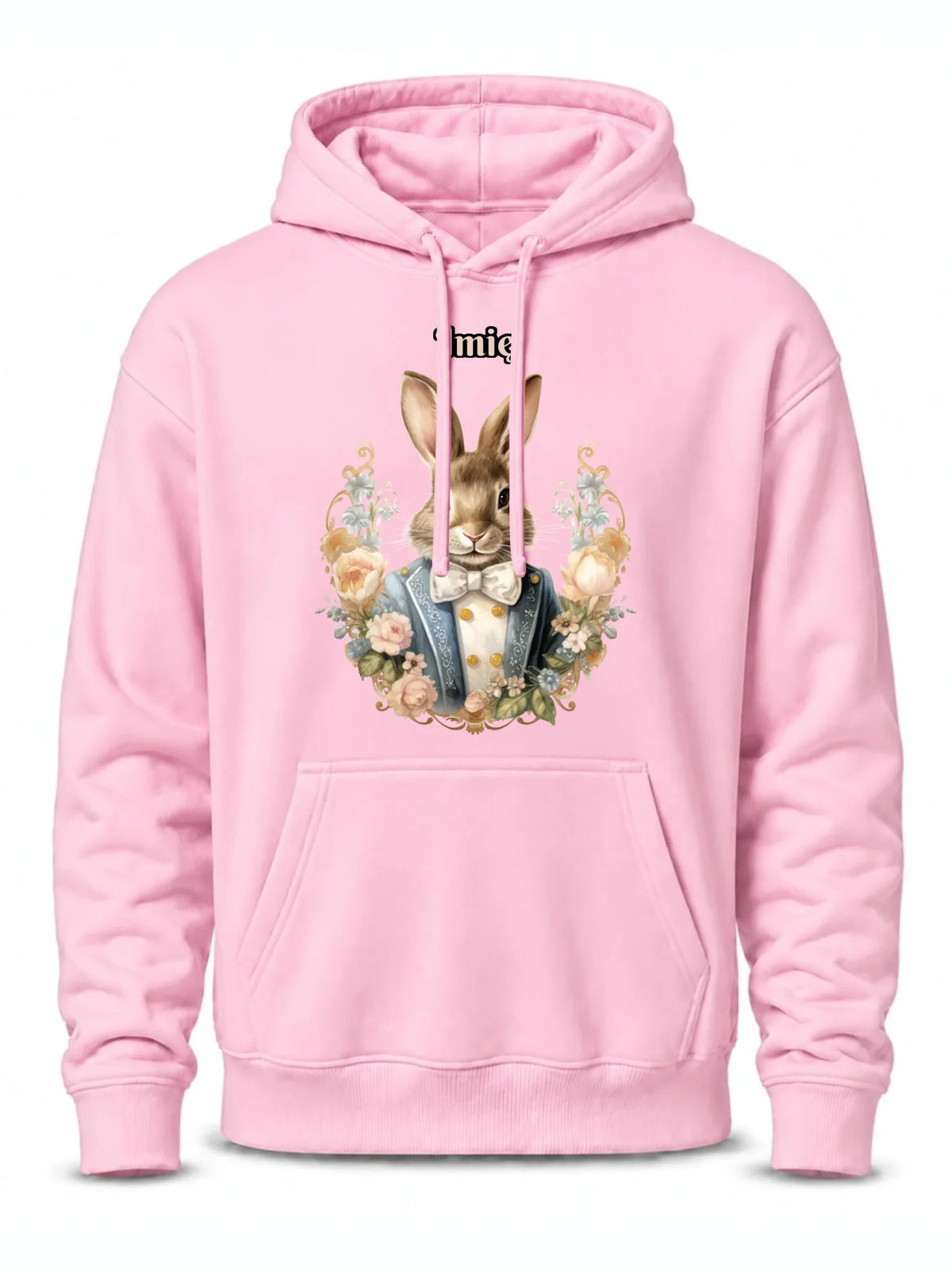 Bluza męska z kapturem na Wielkanoc - Elegancki Pan Zając - personalizowana WN06