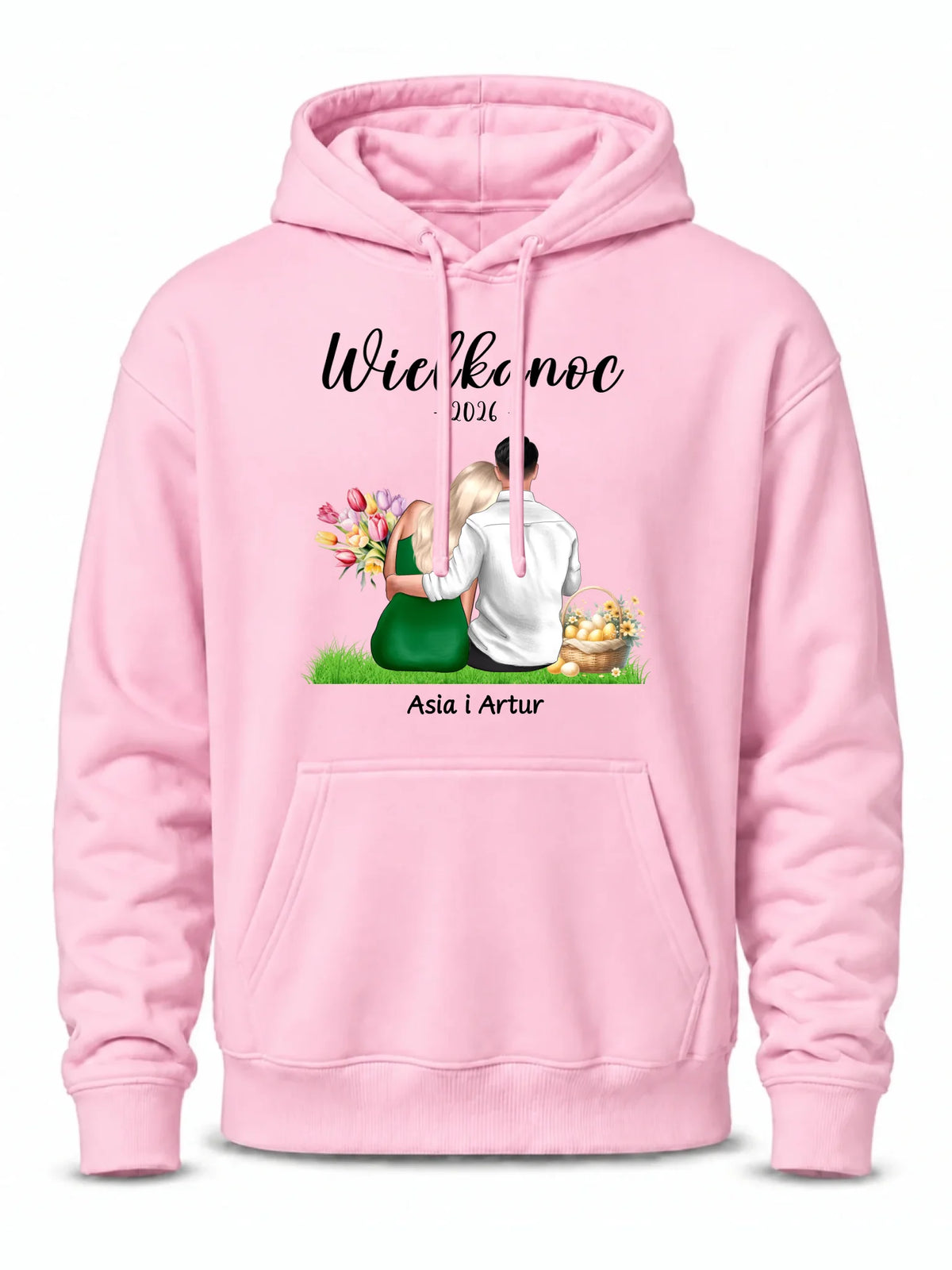 Bluza męska z kapturem na Wielkanoc dla par - personalizowana WN36
