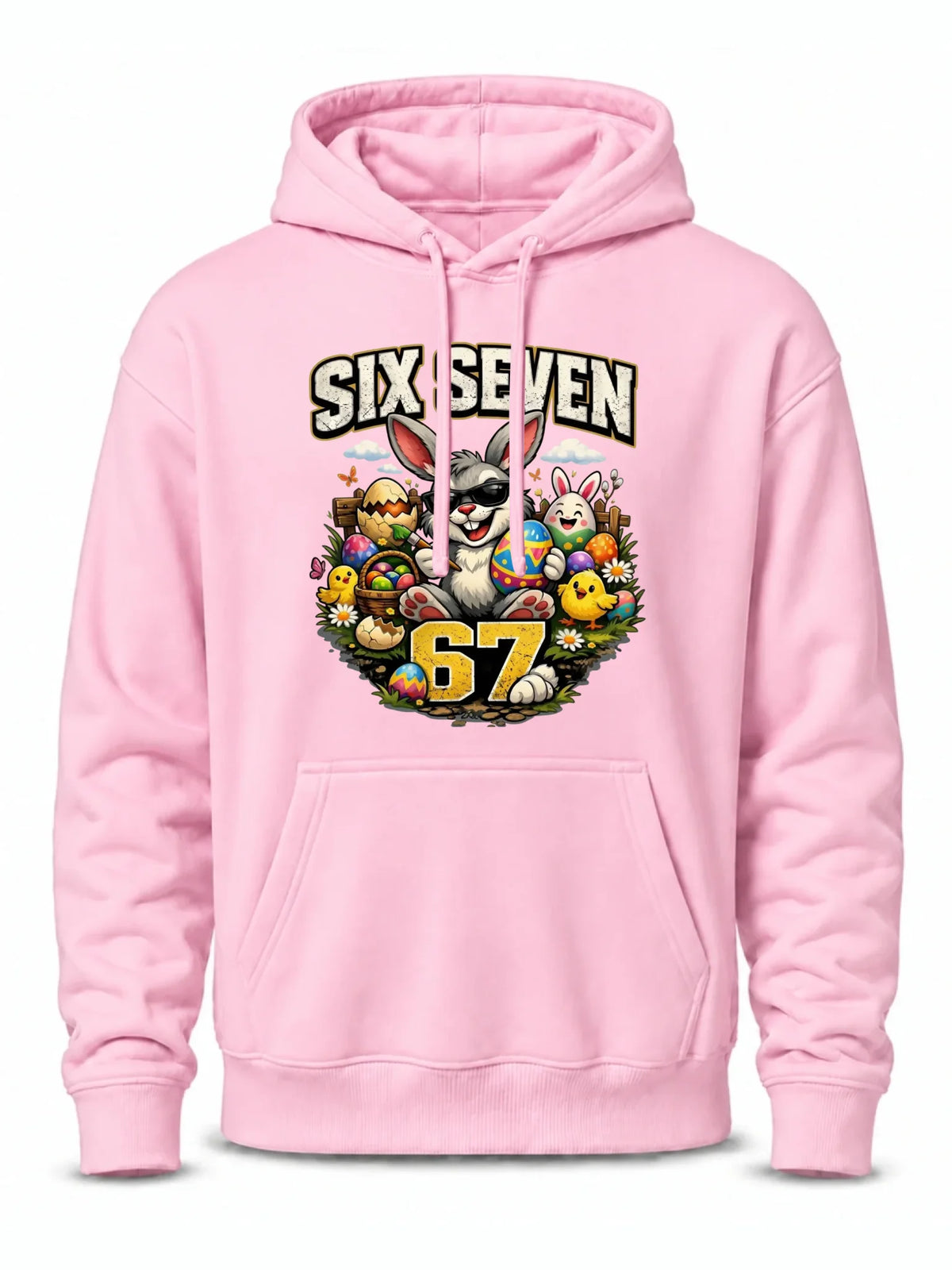 Bluza męska z kapturem wielkanocna - Zając Six Seven 67 WN10