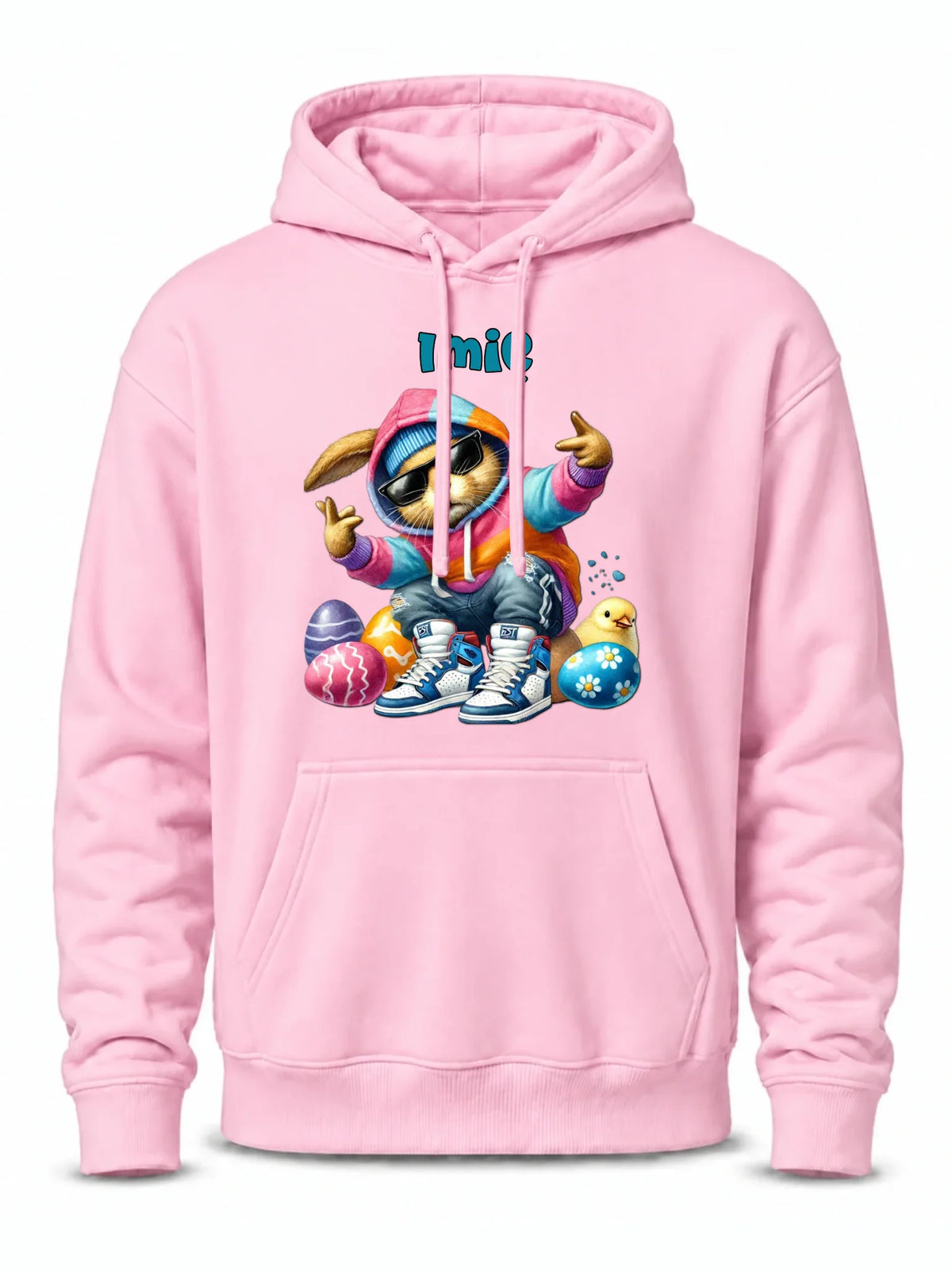 Bluza męska z kapturem na Wielkanoc - Sigma Zając w pisankach - Prezent personalizowany WN04