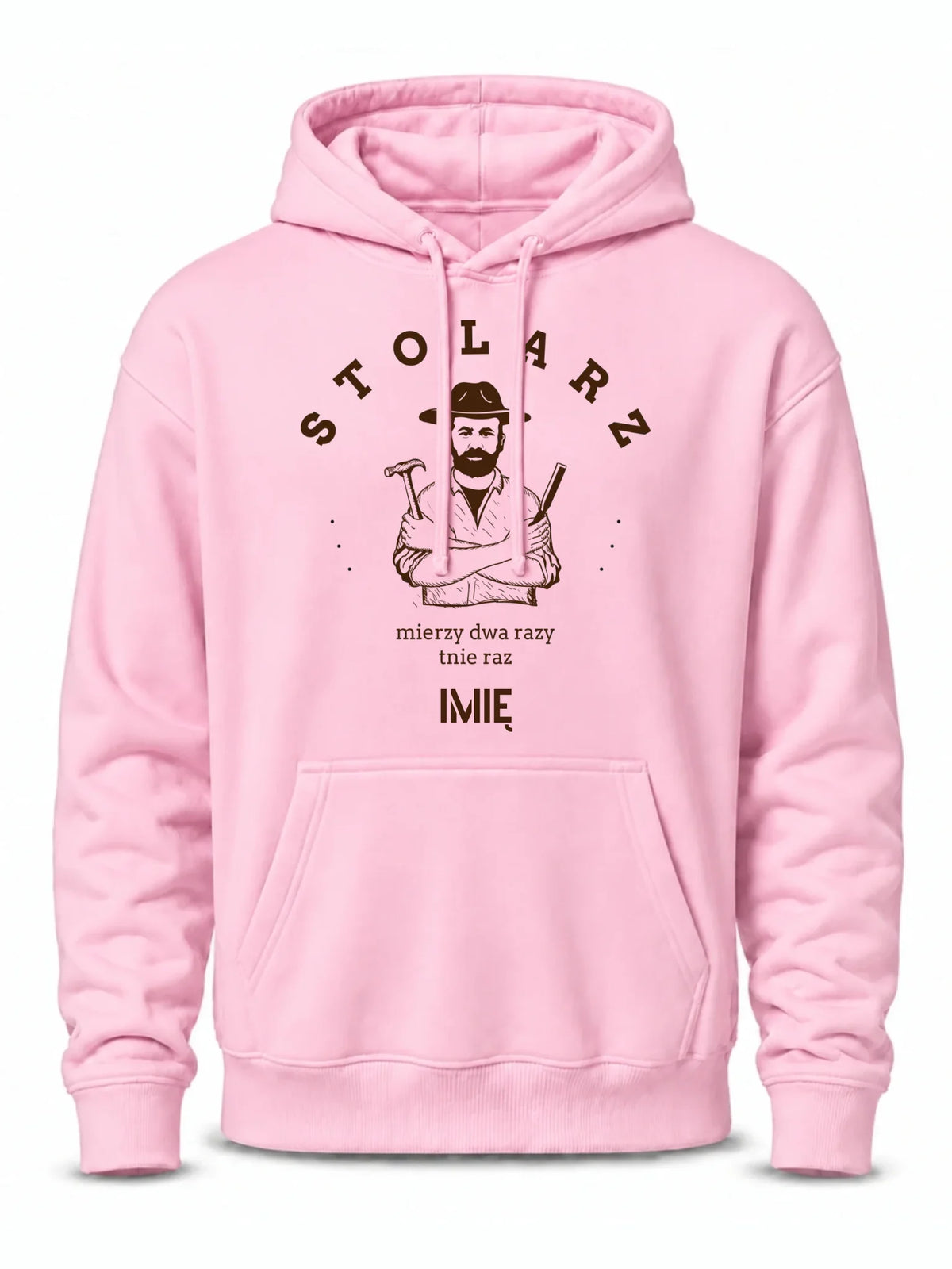Bluza męska z kapturem dla stolarza - Mierzy dwa razy tnie raz - personalizowana ZS02