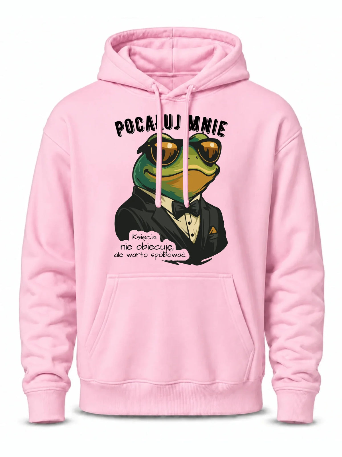 Bluza męska z kapturem - Żaba w garniturze pocałuj mnie W55