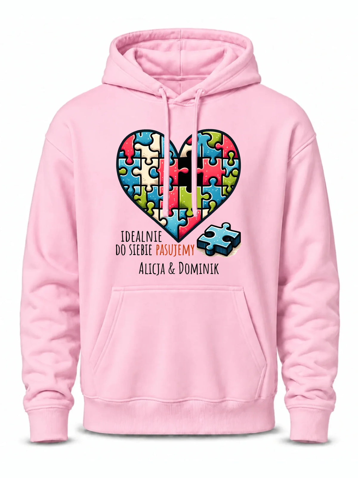 Bluza męska z kapturem - Idealnie do siebie pasujemy - personalizowana W44