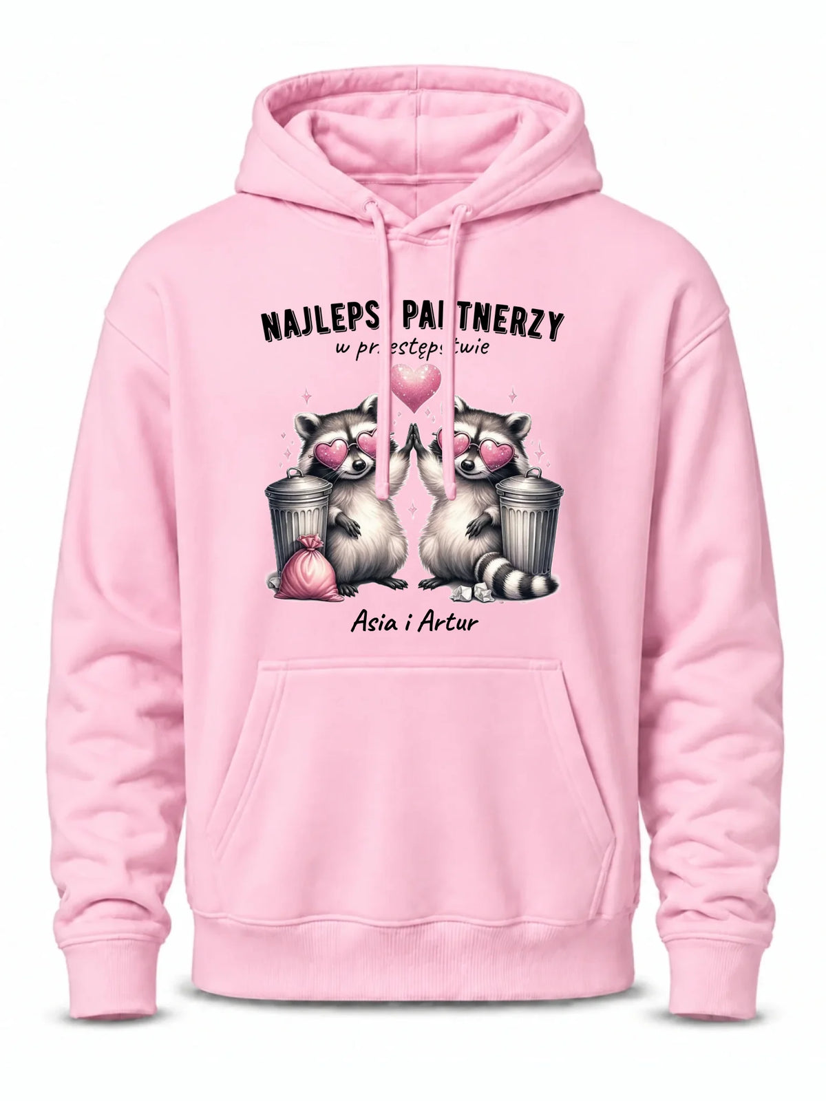 Bluza męska z kapturem dla par - Najlepsi partnerzy w przestępstwie - personalizowana W27