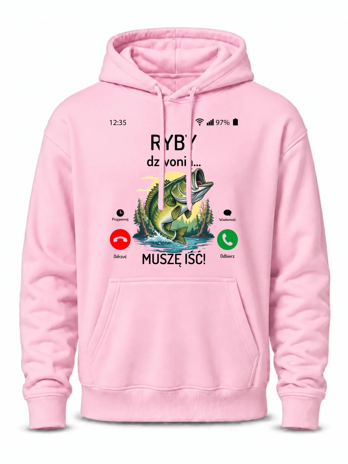Bluza z kapturem dla dziadka wędkarza - Ryby dzwonią muszę iść D37