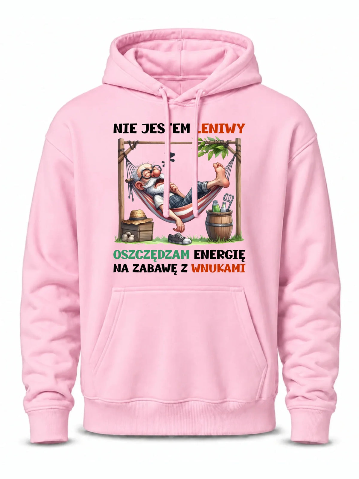 Bluza z kapturem dla dziadka - Nie jestem leniwy oszczędzam energię D39
