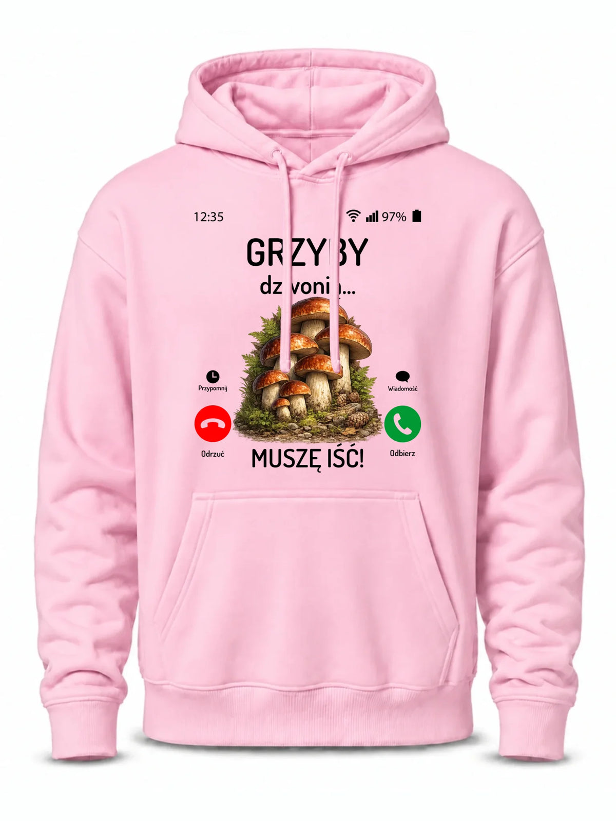 Bluza z kapturem dla dziadka grzybiarza - Grzyby dzwonią muszę iść D36