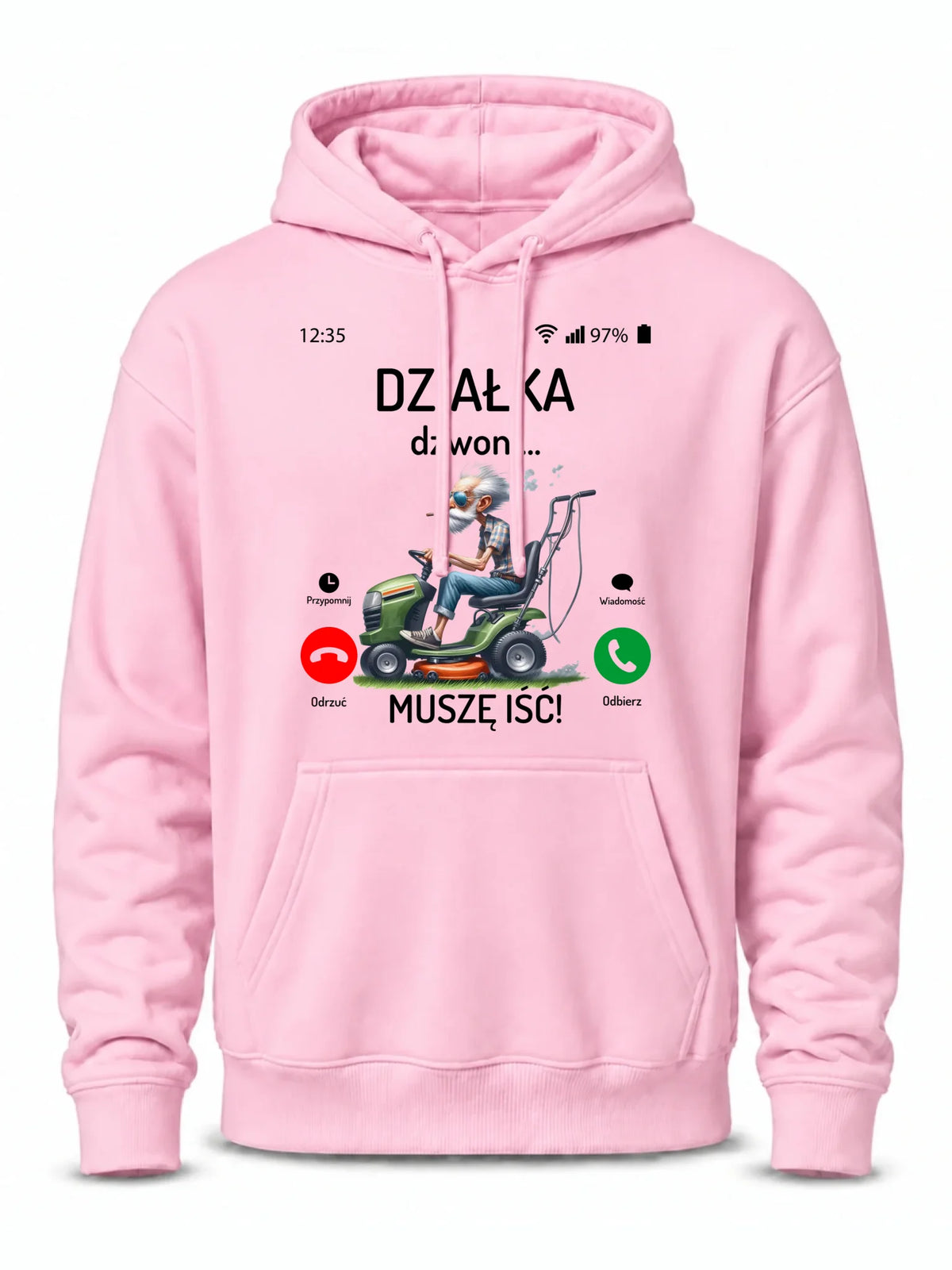Bluza z kapturem dla dziadka - Działka dzwoni muszę iść D35