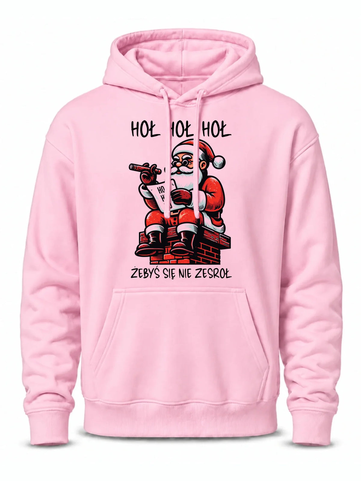 Bluza męska z kapturem świąteczna - Śmieszny prezent na Mikołaja - Hoł hoł hoł żebyś się nie zesroł BN156