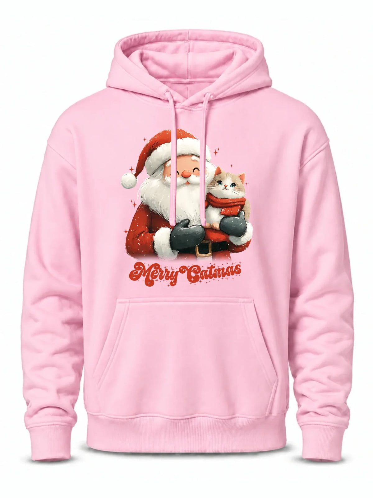Bluza męska z kapturem świąteczna - Z kotem Merry Catmas BN38