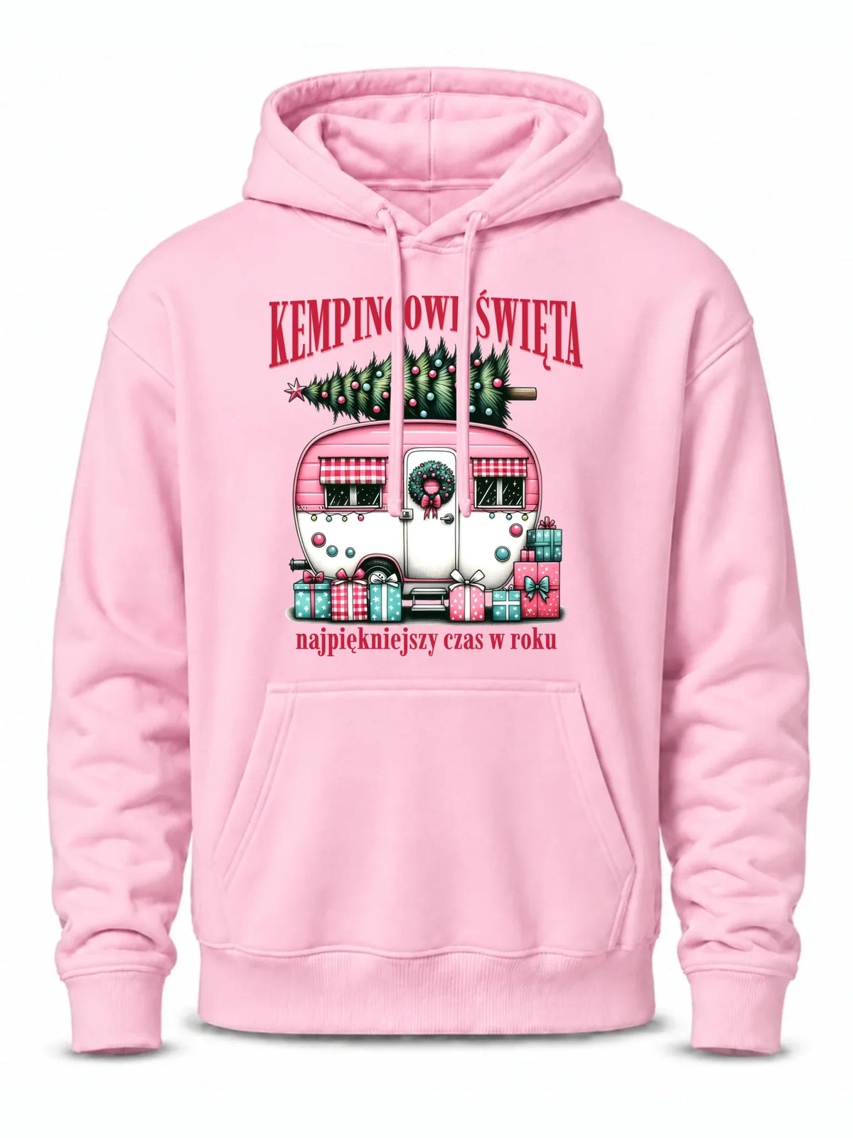 Bluza męska z kapturem świąteczna - Kamper Kempingowe Święta BN40