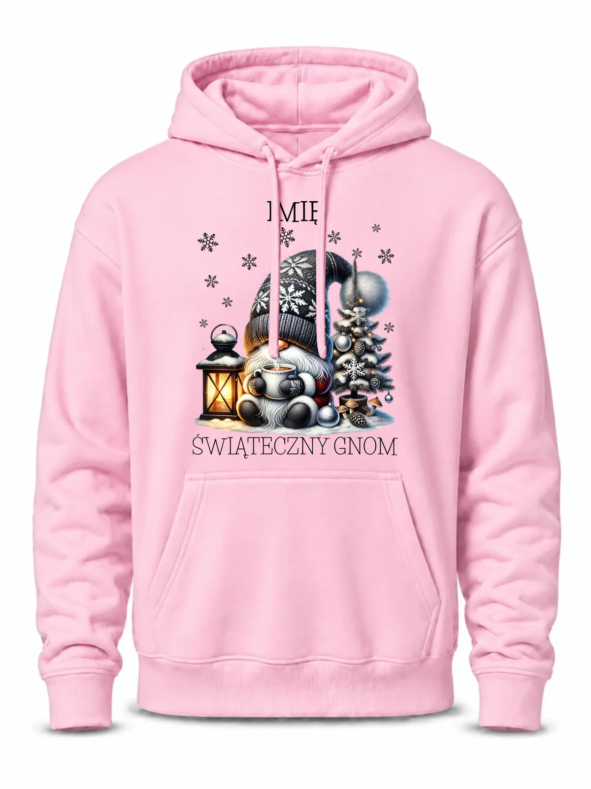 Bluza męska z kapturem świąteczna - Gnom z czekoladą - personalizowana BN41