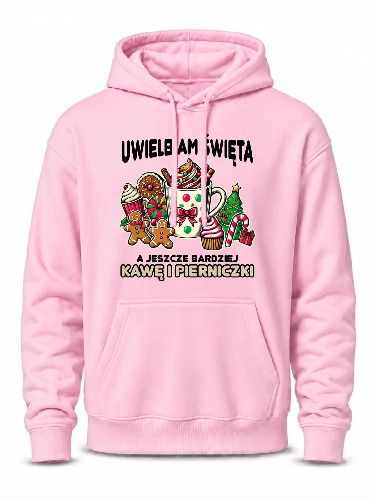 Bluza męska z kapturem świąteczna - Uwielbiam święta kawę i pierniczki BN47
