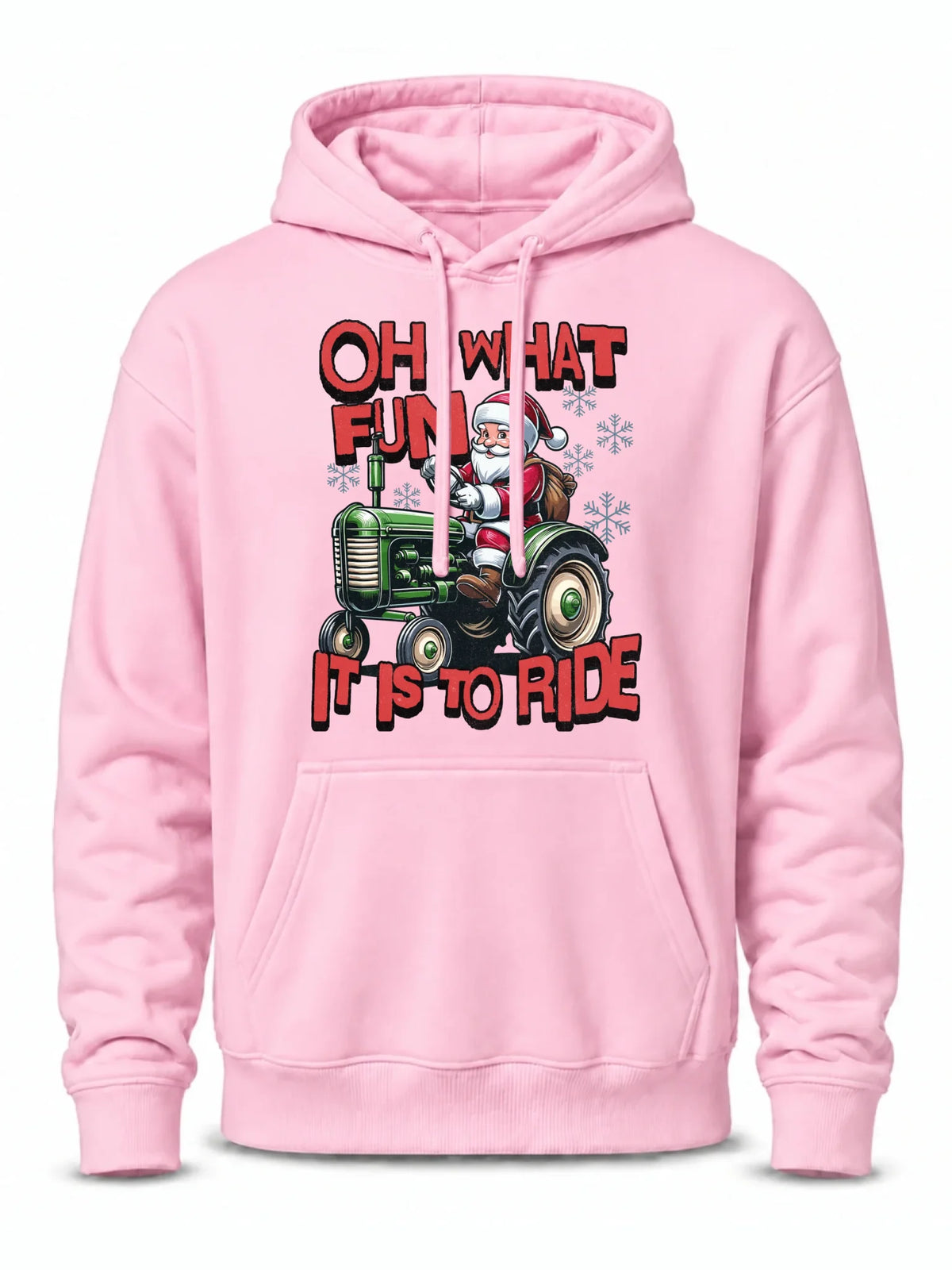Bluza męska z kapturem świąteczna - Mikołaj na traktorze - Oh what fun BN48