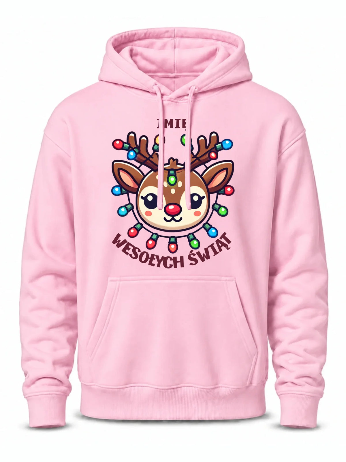 Bluza męska z kapturem świąteczna - Renifer Wesołych Świąt - personalizowana BN72