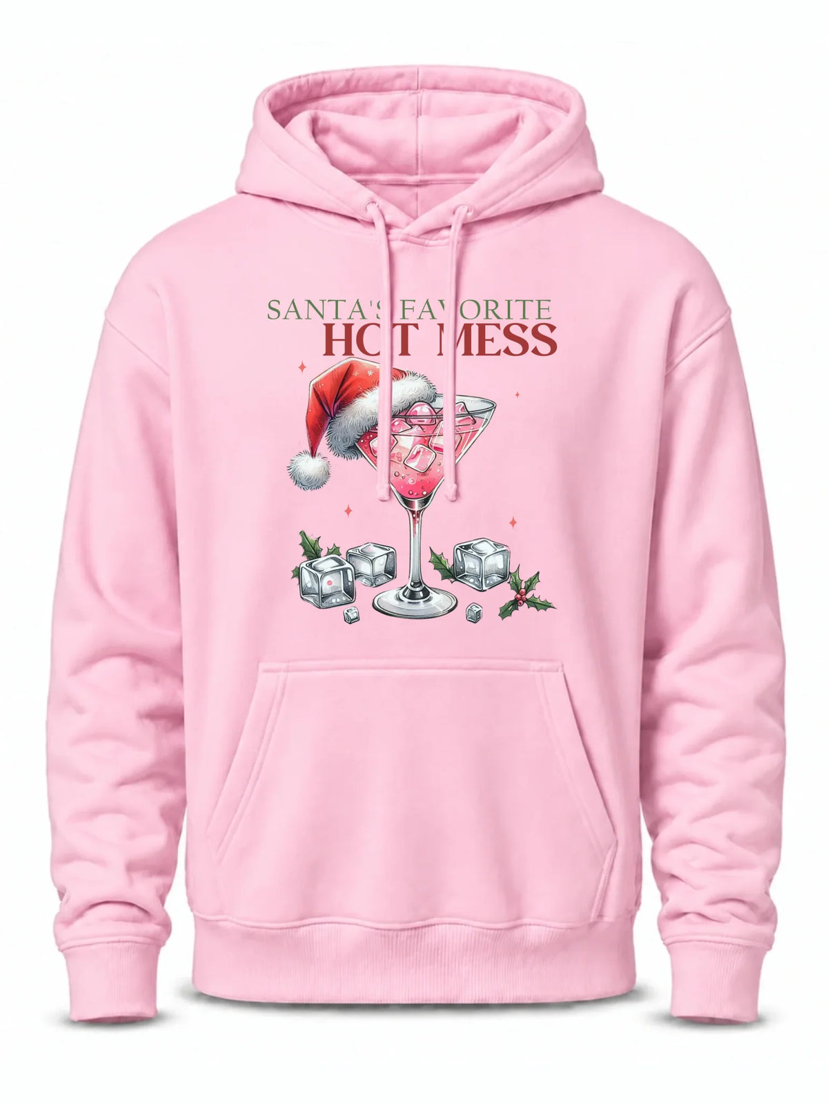 Bluza męska z kapturem świąteczna - Santa's favorite hot mess BN75