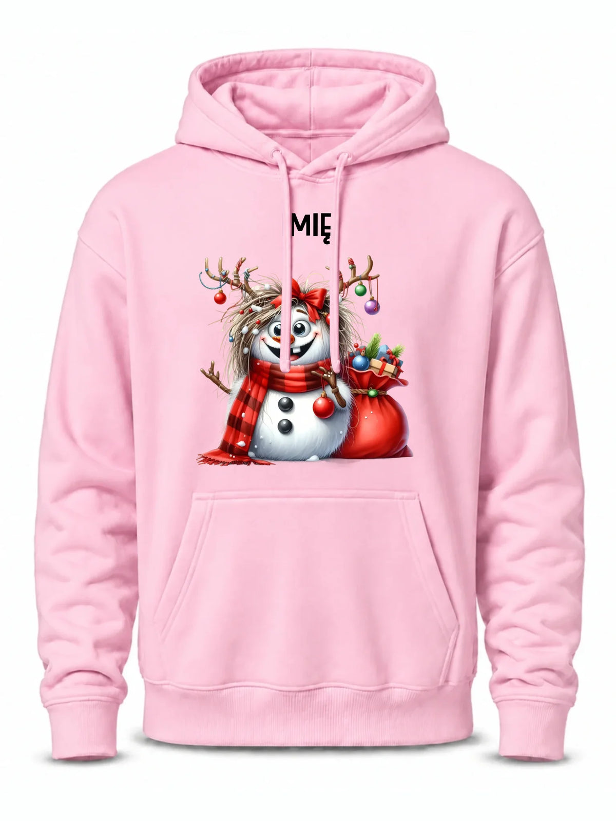 Bluza męska z kapturem świąteczna - Bałwanek - personalizowana BN70