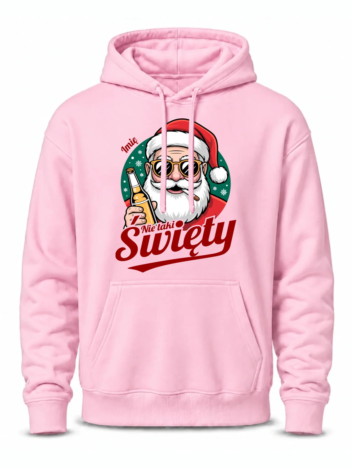Bluza męska z kapturem świąteczna - Mikołaj nie taki święty - personalizowana BN80