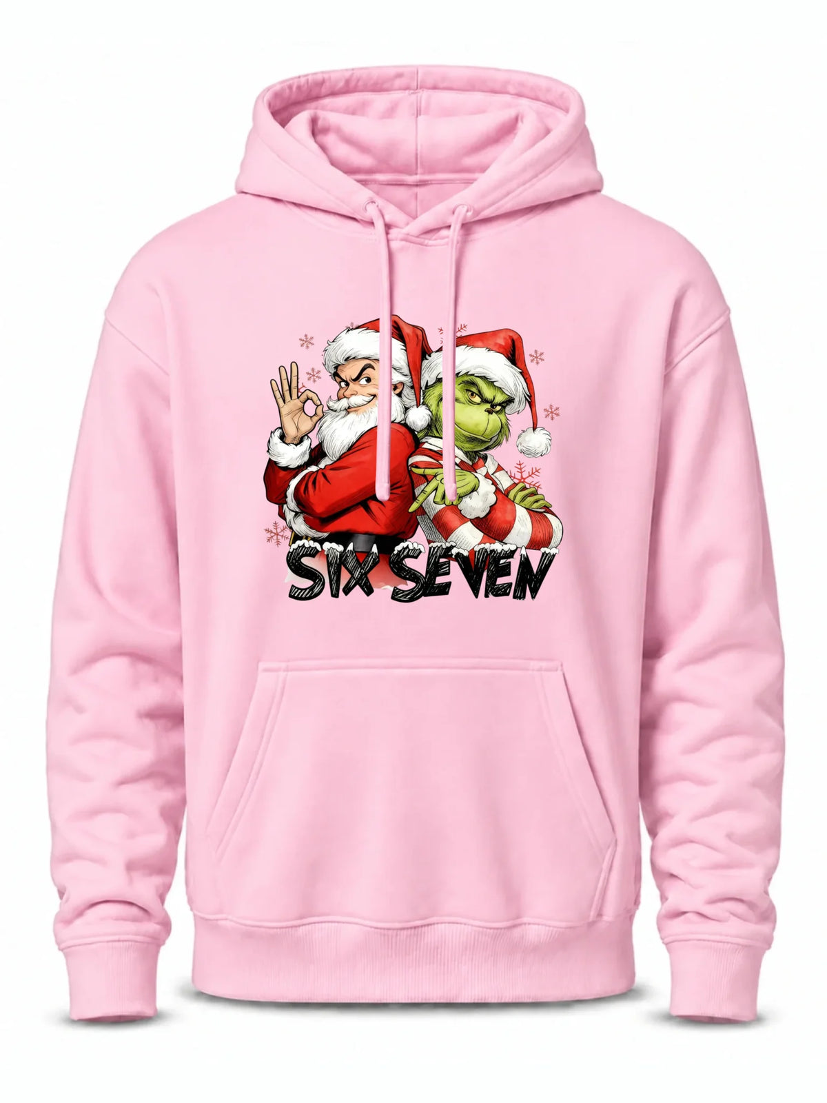 Bluza męska z kapturem świąteczna - Mikołaj i Grinch six seven 67 BN148