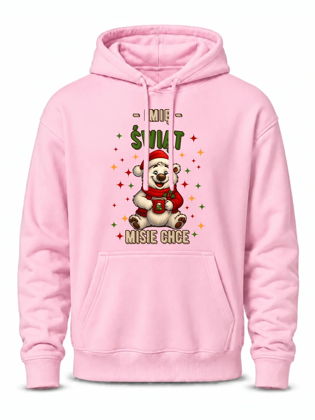 Bluza męska z kapturem świąteczna - Misiek Świąt misie chce - personalizowana BN86