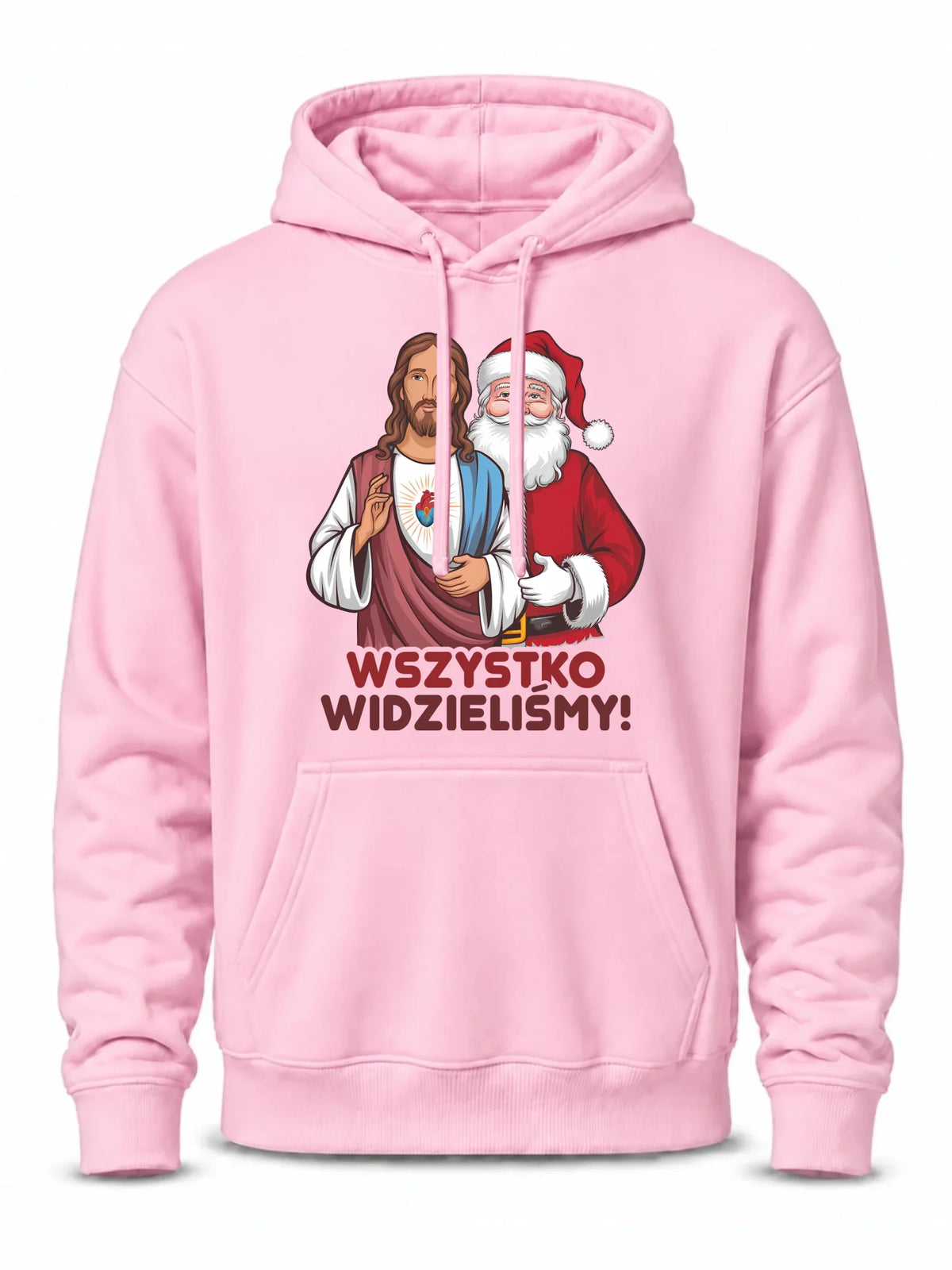 Bluza męska z kapturem świąteczna - Jezus i Mikołaj Wszystko widzieliśmy BN89