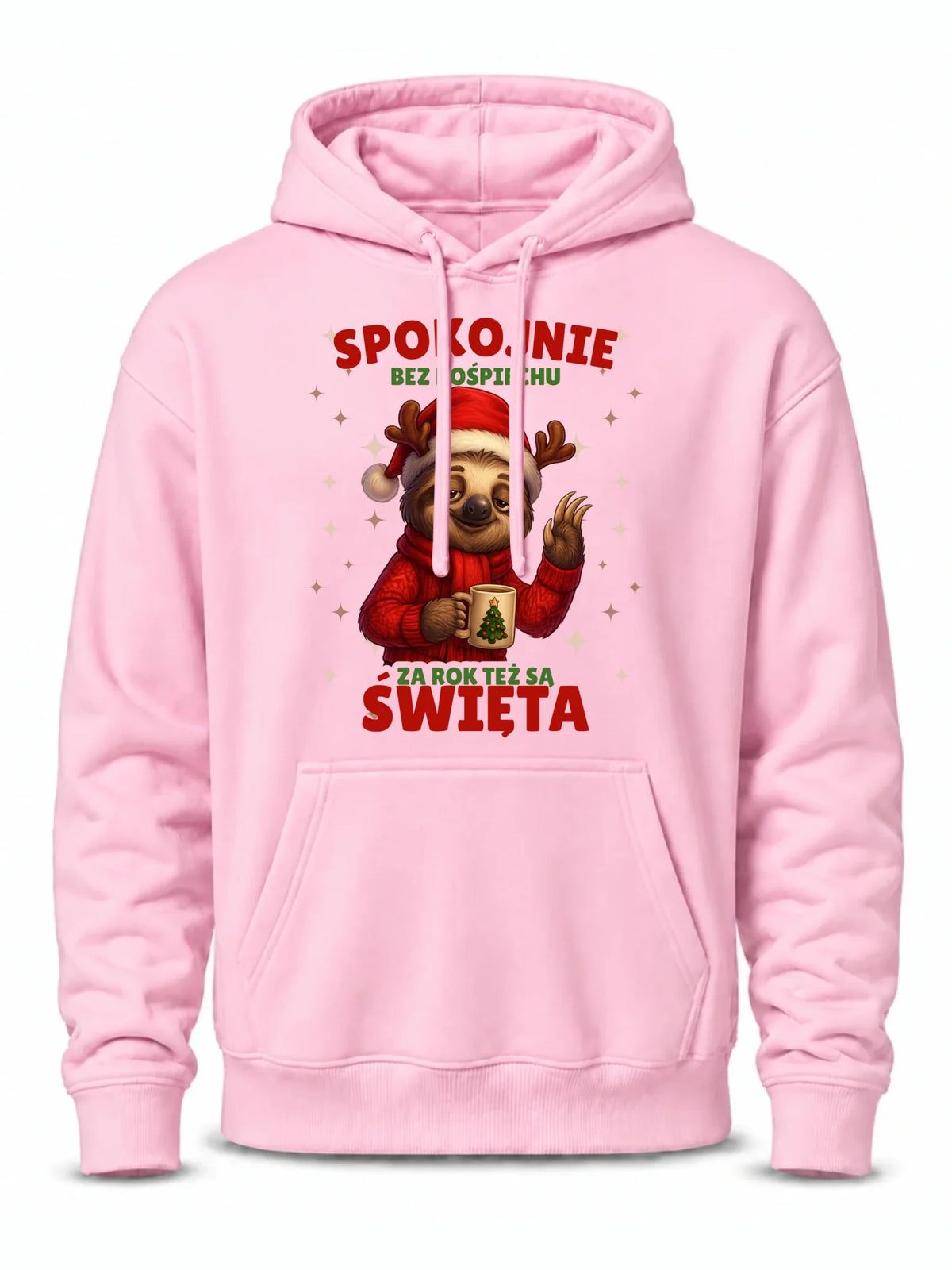 Bluza męska z kapturem świąteczna - Leniwiec Za rok też są święta BN92