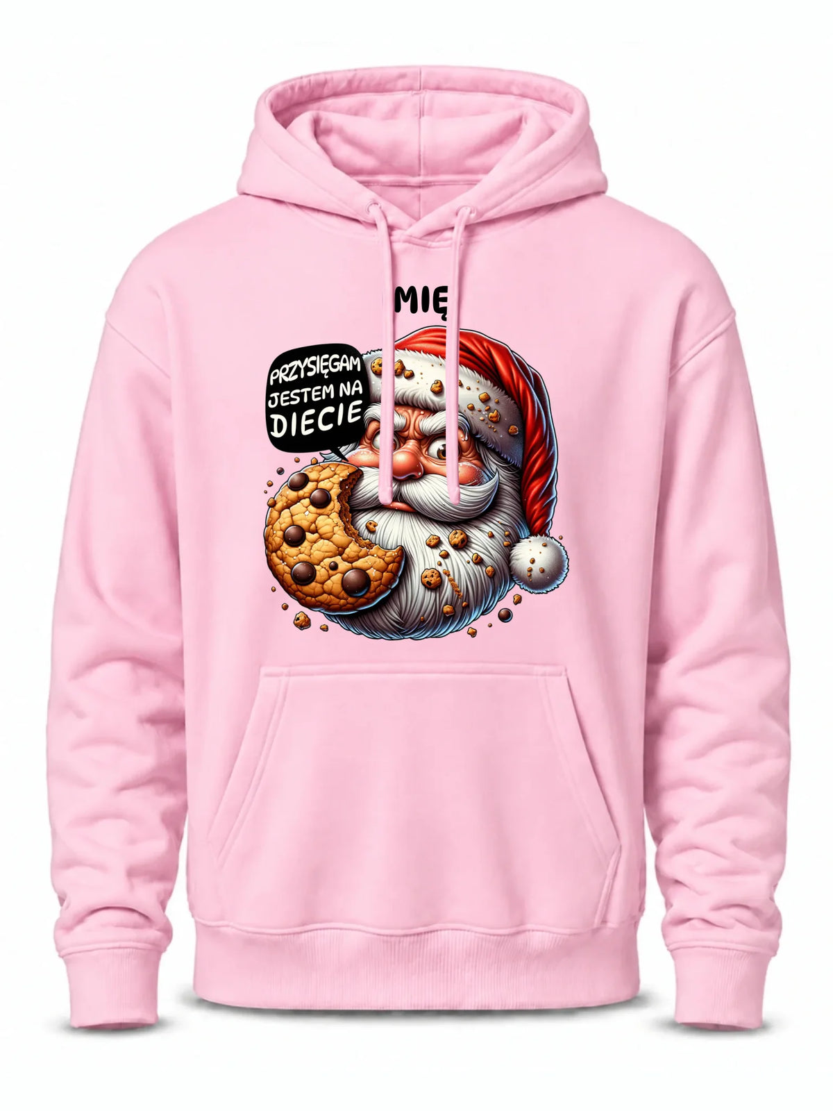 Bluza męska z kapturem świąteczna - Mikołaj Przysięgam jestem na diecie - personalizowana BN97