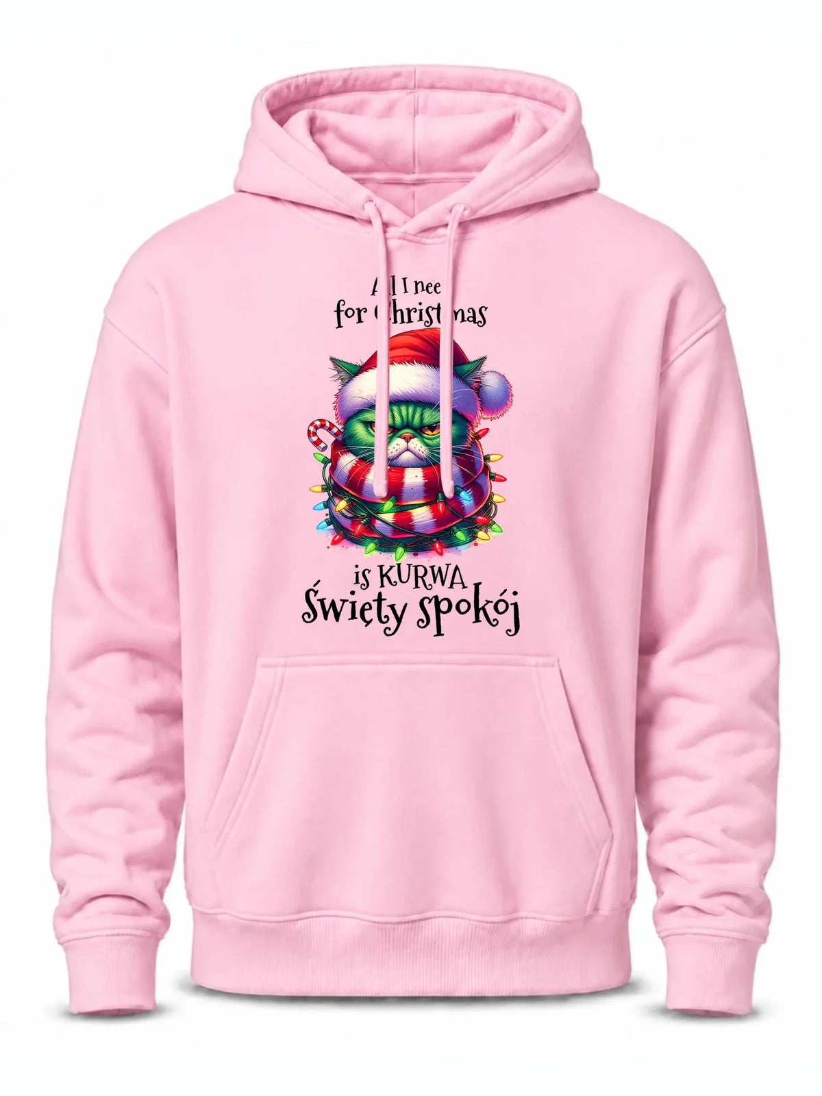 Bluza męska z kapturem świąteczna - All I need for Christmas is ku*wa święty spokój - bez cenzury BN101