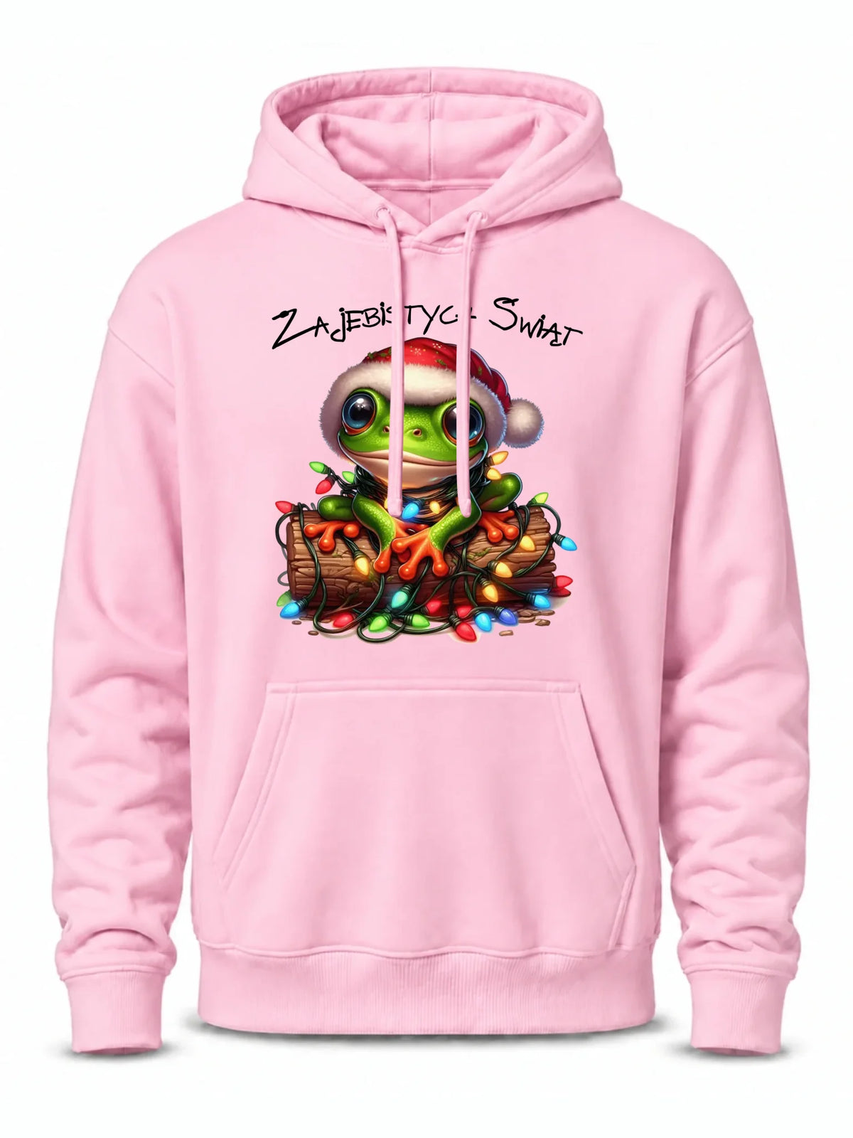 Bluza męska z kapturem świąteczna - Żaba - Żajebistych Świąt BN106