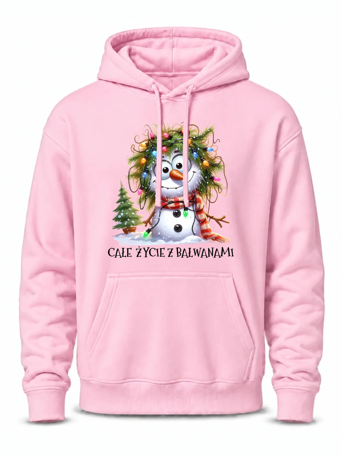 Bluza męska z kapturem świąteczna - Całe życie z bałwanami BN125