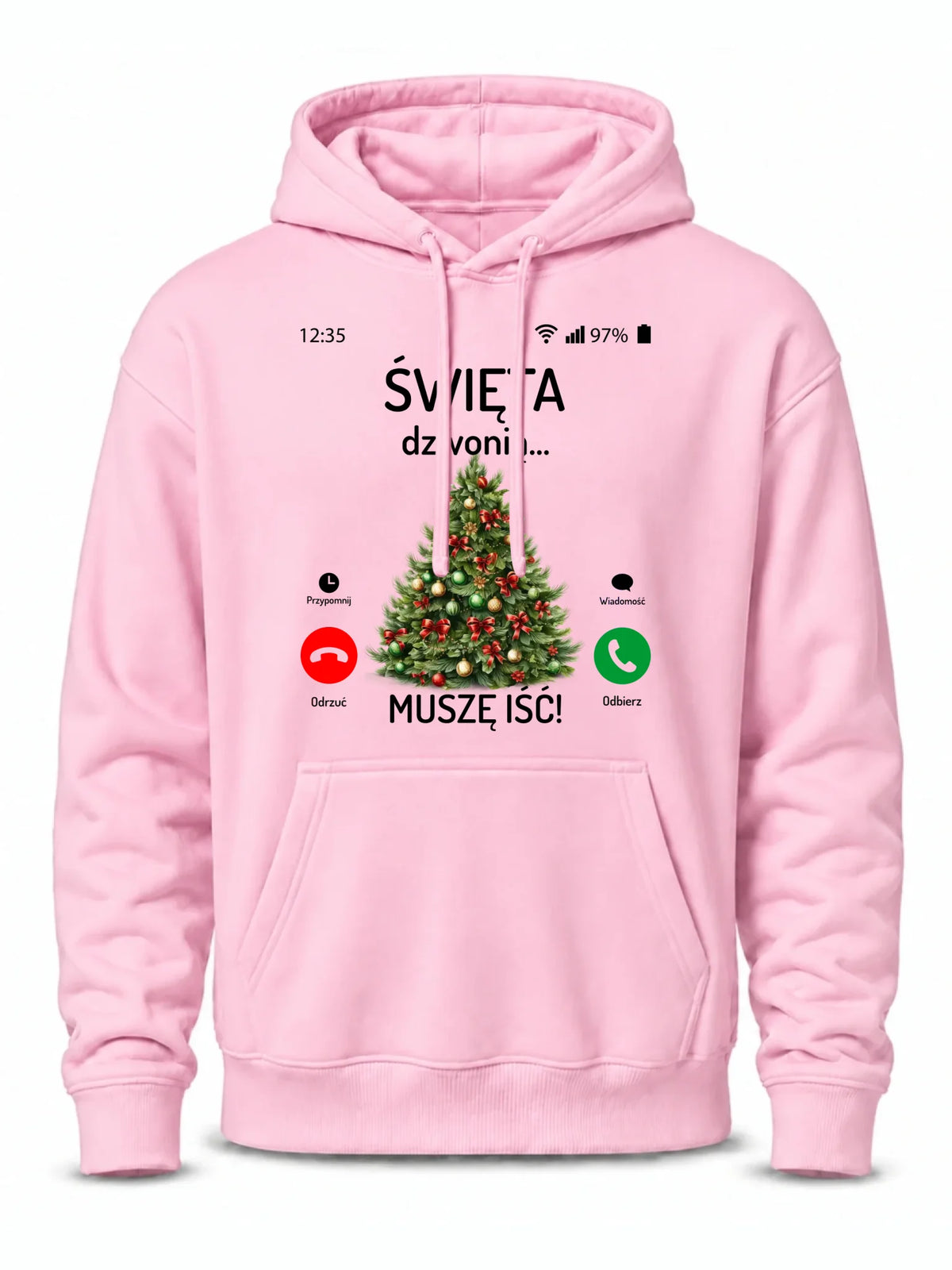 Bluza męska z kapturem świąteczna - Choinka Święta dzwonią muszę iść BN124