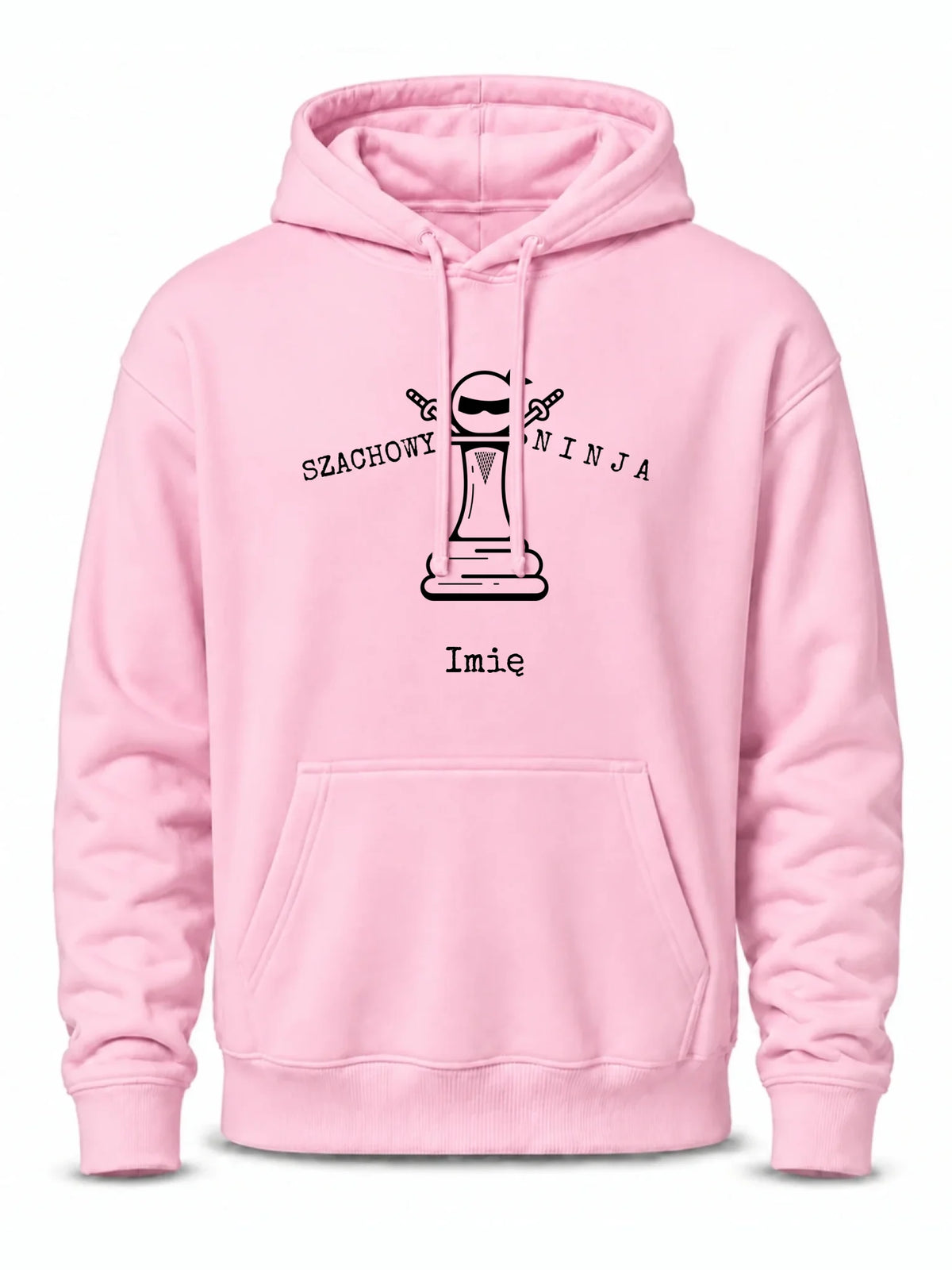 Bluza męska z kapturem dla szachisty - Szachowy ninja - personalizowana HSZ01