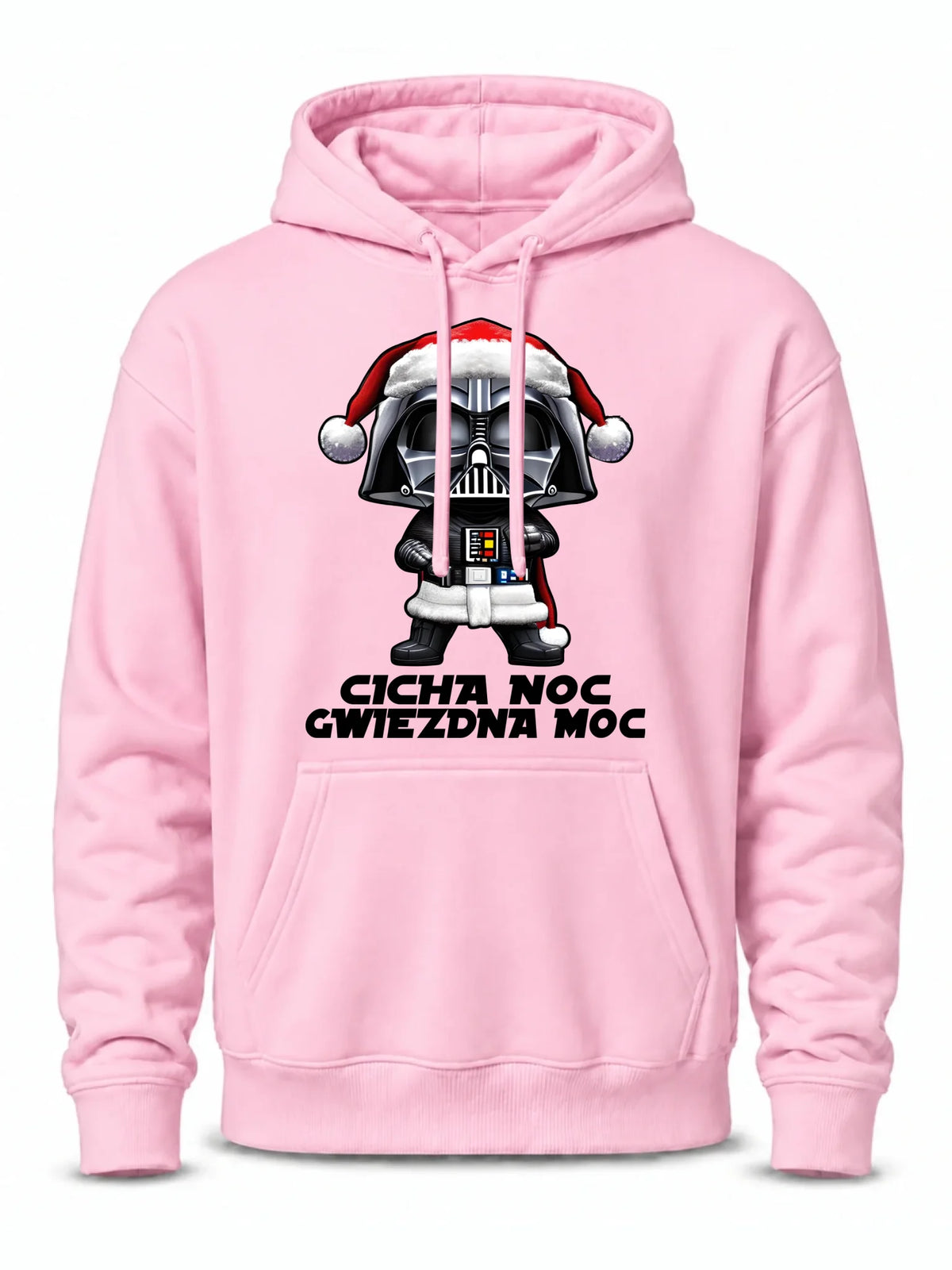 Bluza męska z kapturem świąteczna dla fanów Gwiezdnych Wojen - Cicha noc, gwiezdna moc BN132