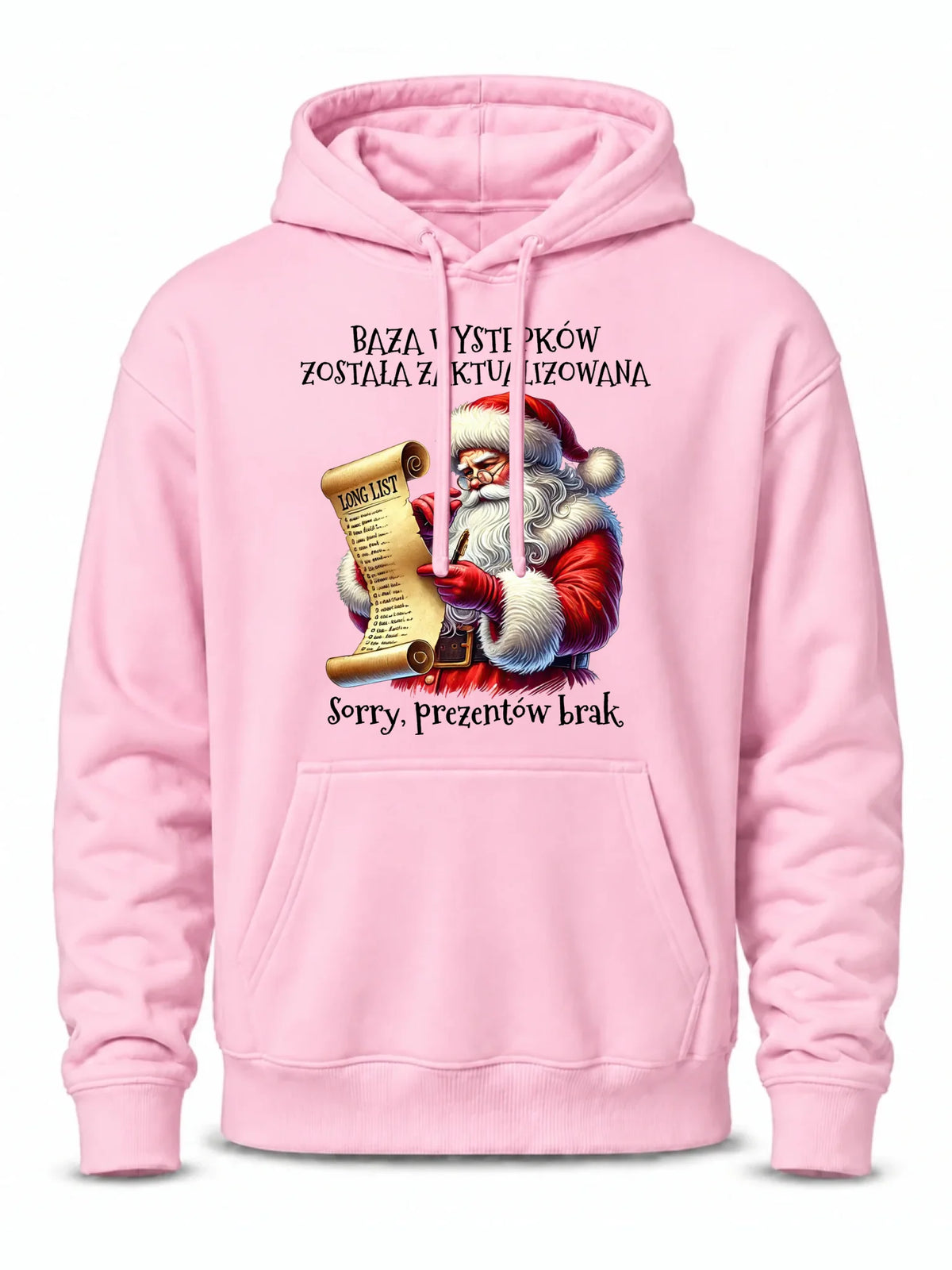 Bluza męska z kapturem i Mikołajem na święta - Prezentów brak BN07