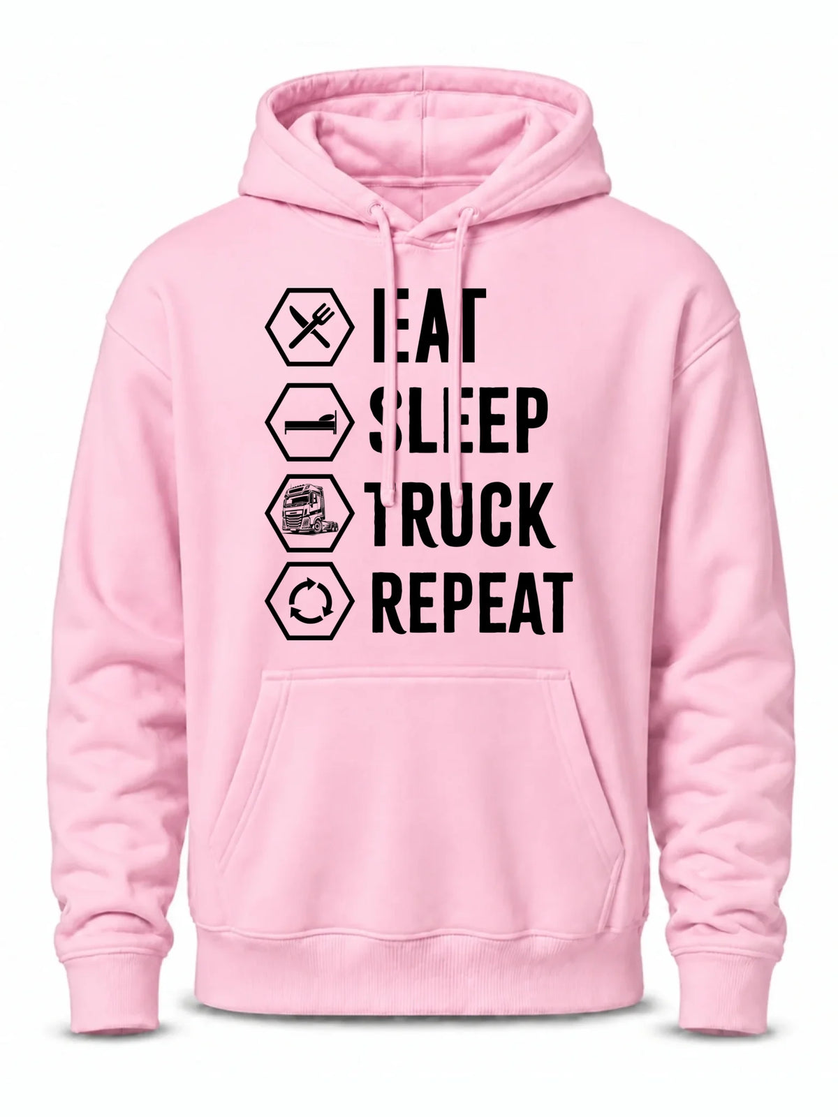 Bluza męska z kapturem dla kierowcy ciężarówki - Eat Sleep Truck Repeat ZKT05