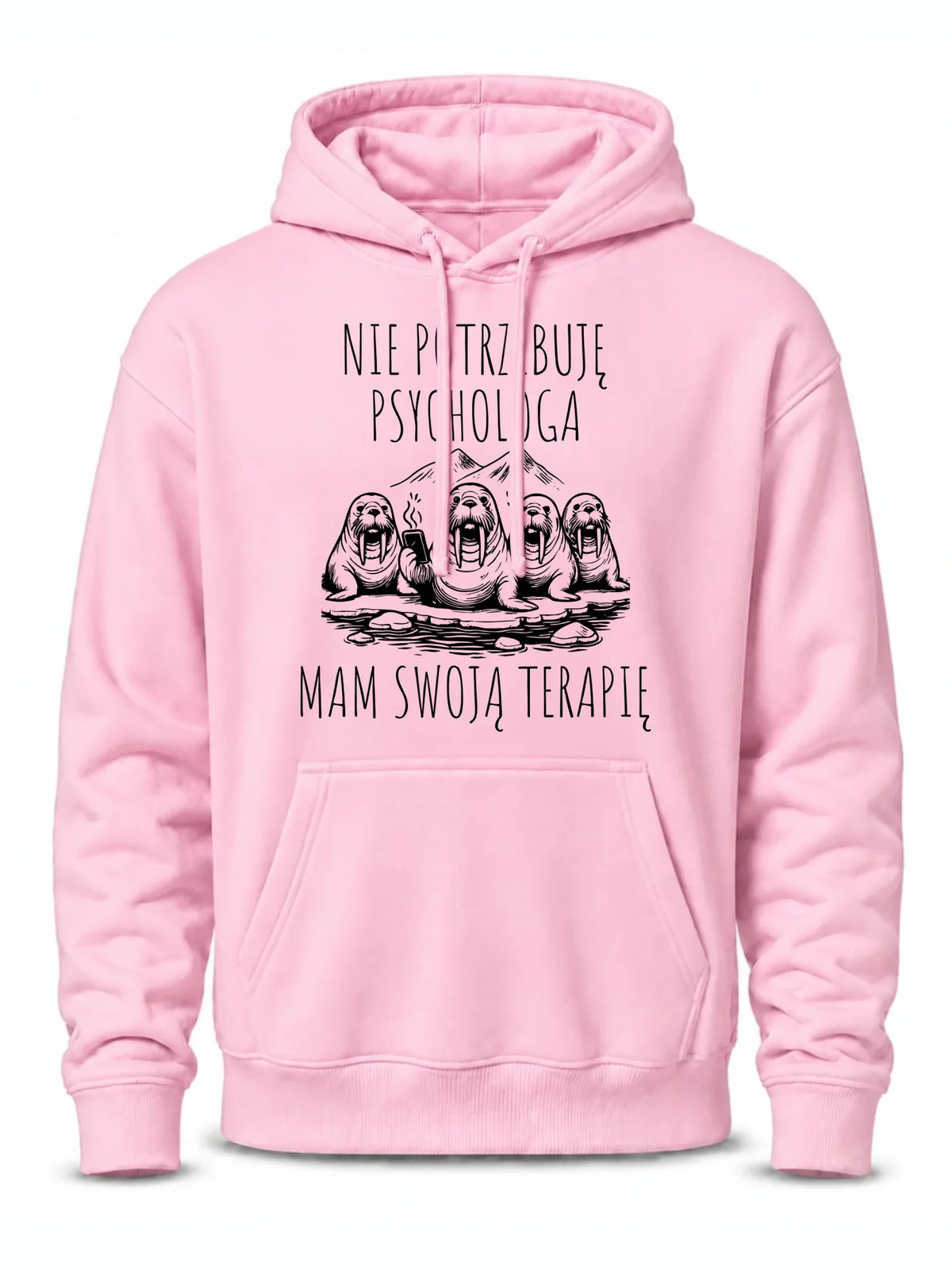 Bluza męska z kapturem - prezent dla morsa - Nie potrzebuję psychologa HM14