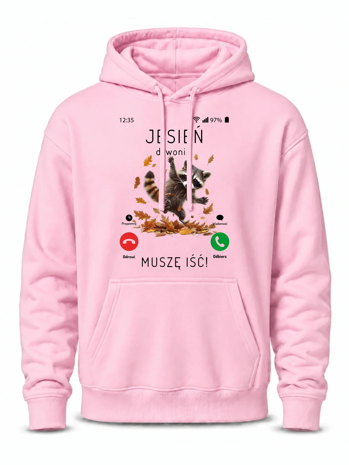 Bluza męska z kapturem jesienna - Jesień dzwoni muszę iść JS18
