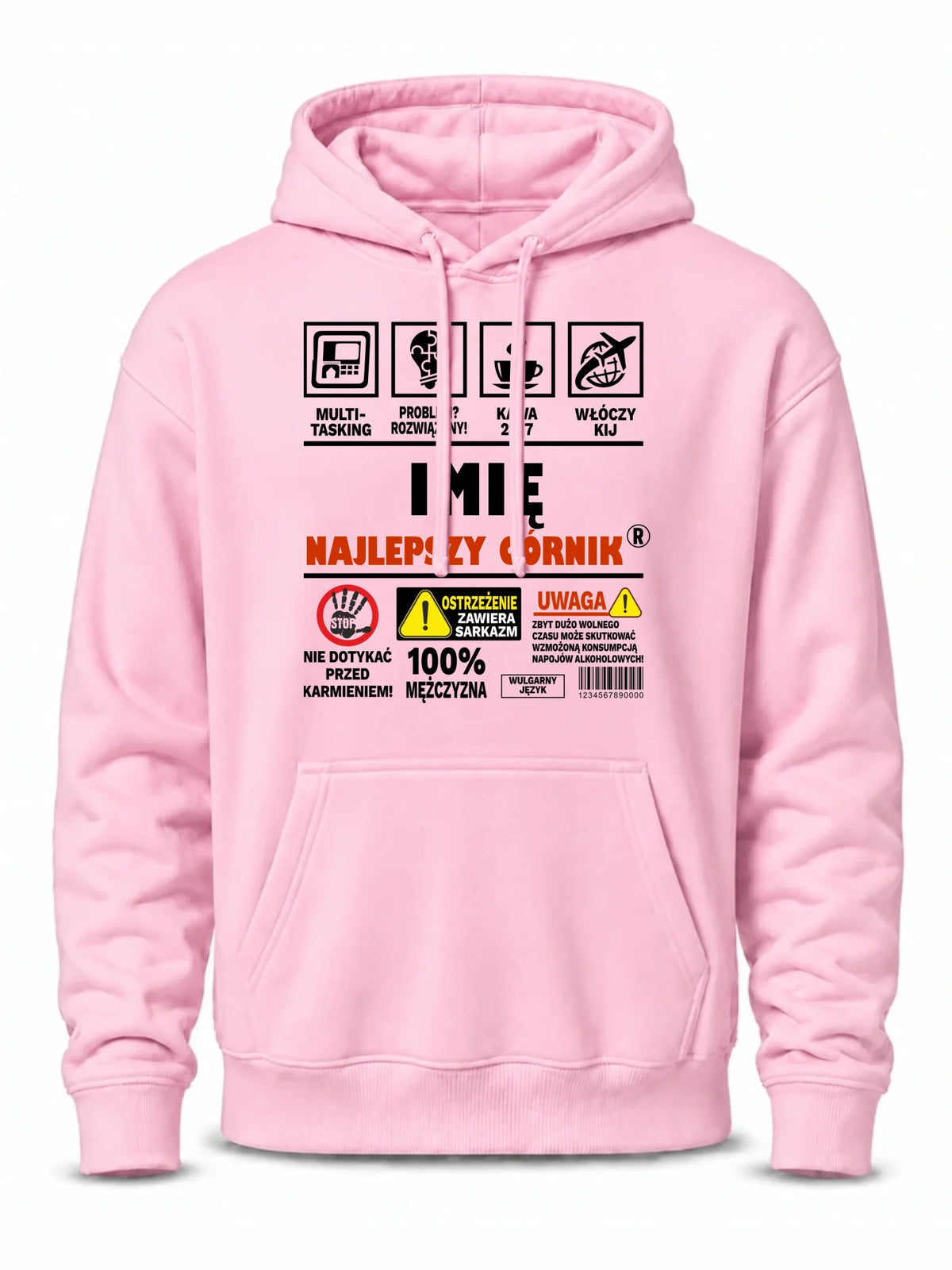 Bluza męska z kapturem - prezent dla górnika - Najlepszy górnik 24/7 - personalizowana G11