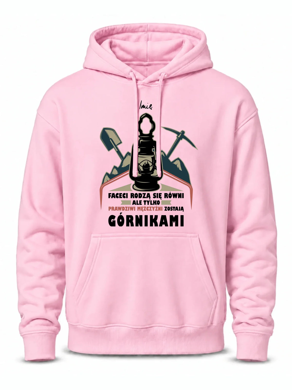 Bluza męska z kapturem - prezent dla górnika - Prawdziwi mężczyźni zostają górnikami - personalizowana G08