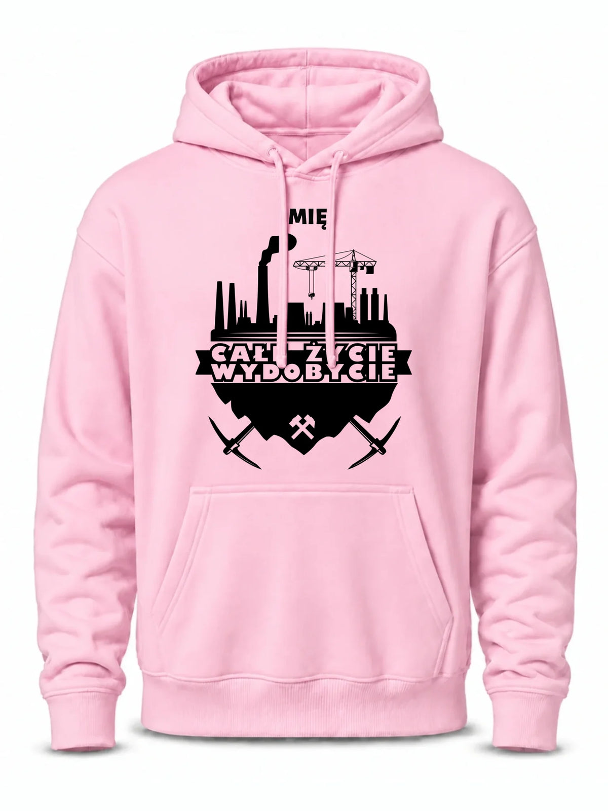 Bluza męska z kapturem - prezent dla górnika - Całe życie wydobycie - personalizowana G09