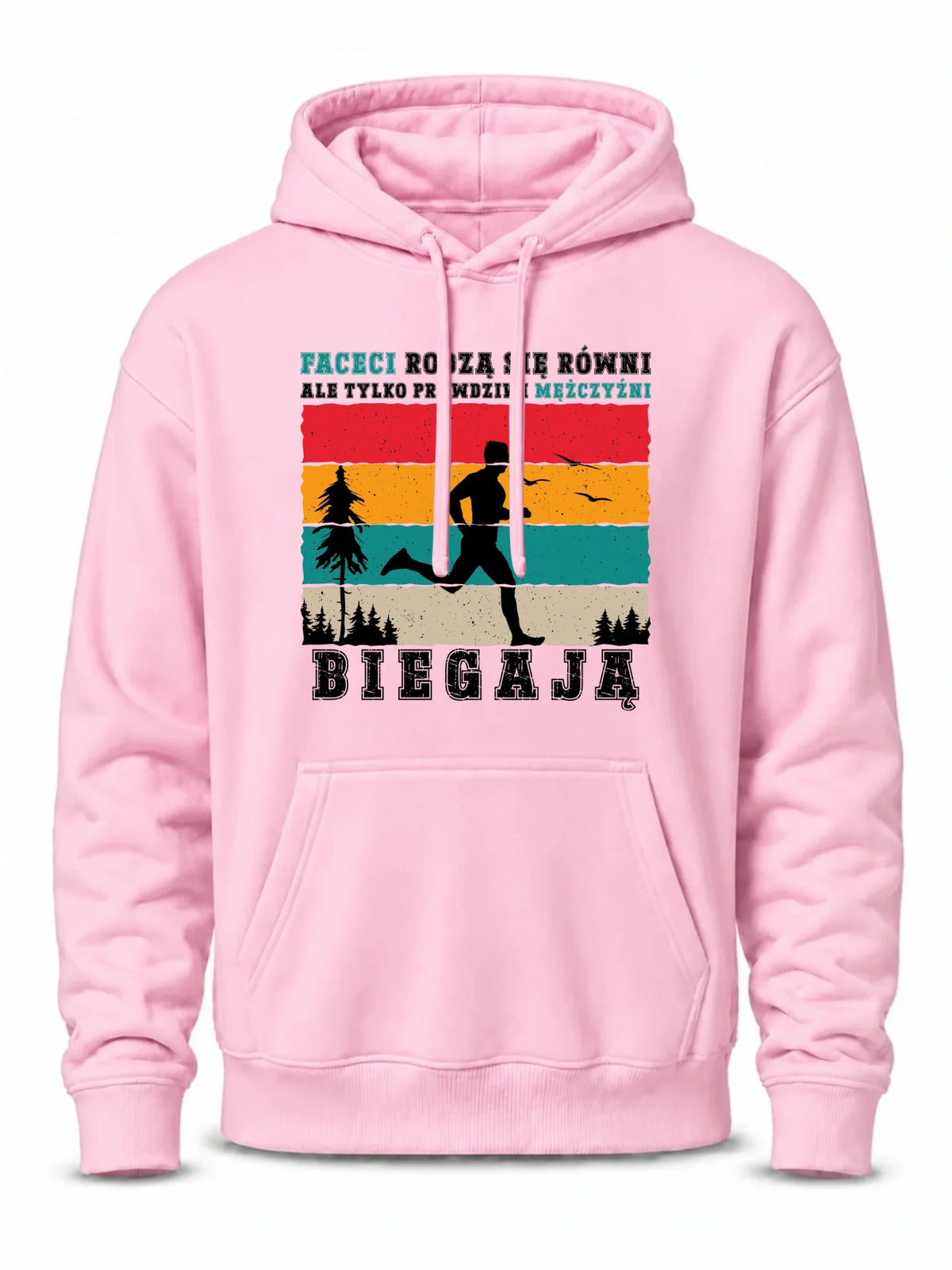 Bluza męska z kapturem dla biegacza - Prawdziwi mężczyźni biegają HB02